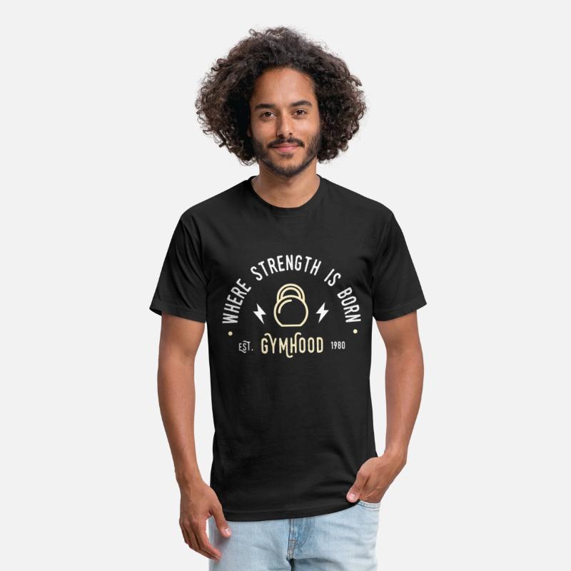 GYMHOOD WHERE STRENGTH IS BORN FITNESS GYM T SHIRT