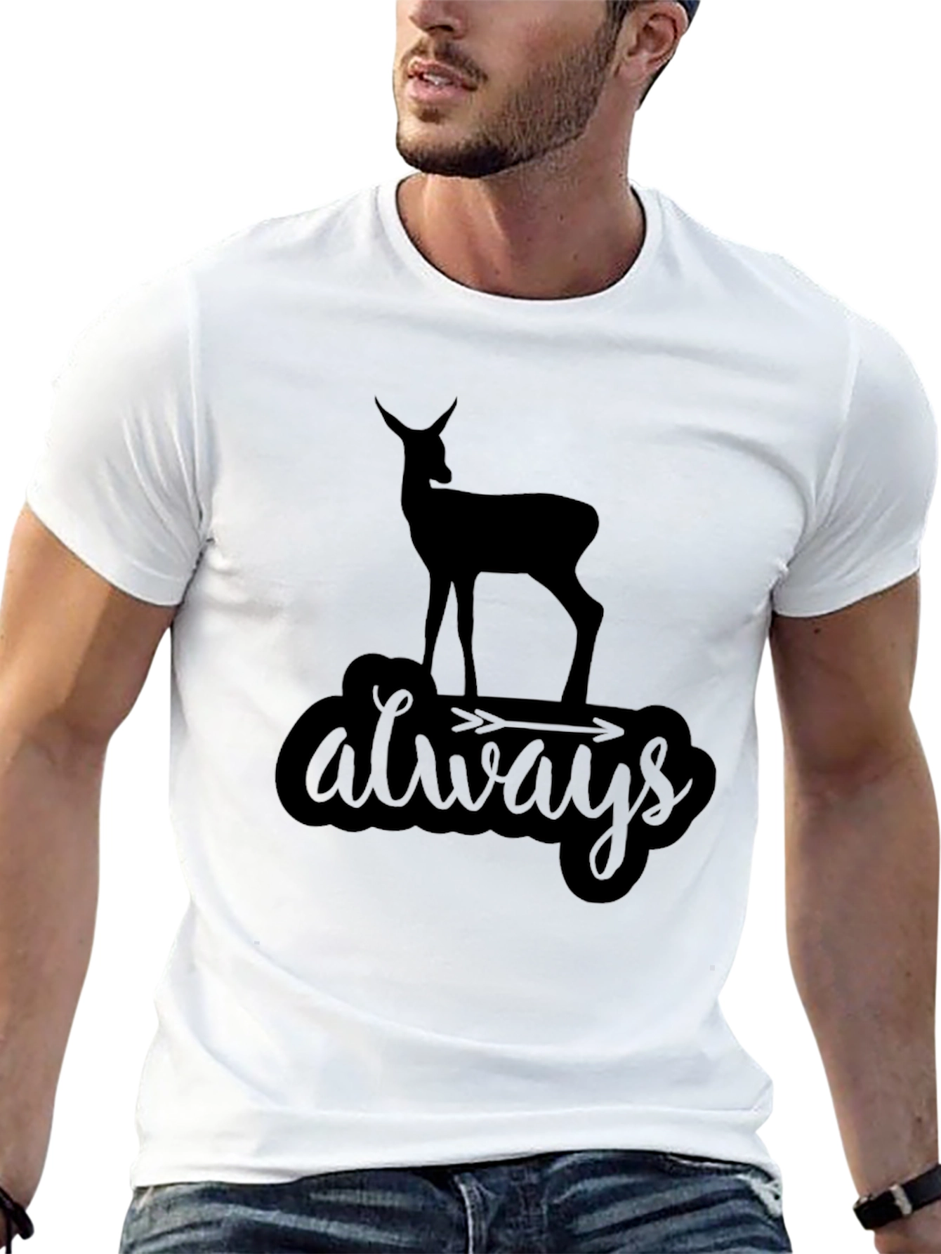 Always Deer Black Graphic Tee