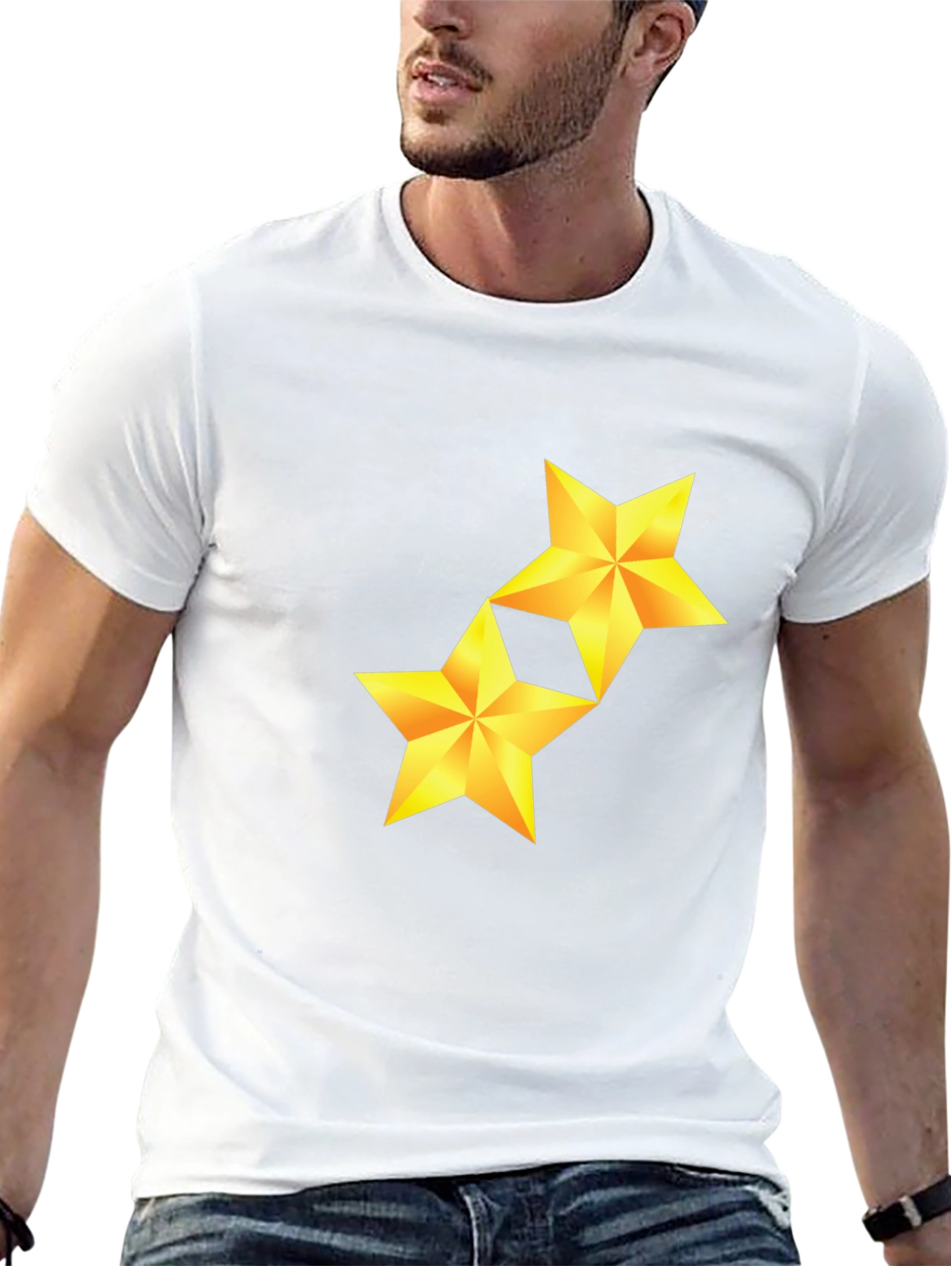 Golden Star Graphic Black Tee
