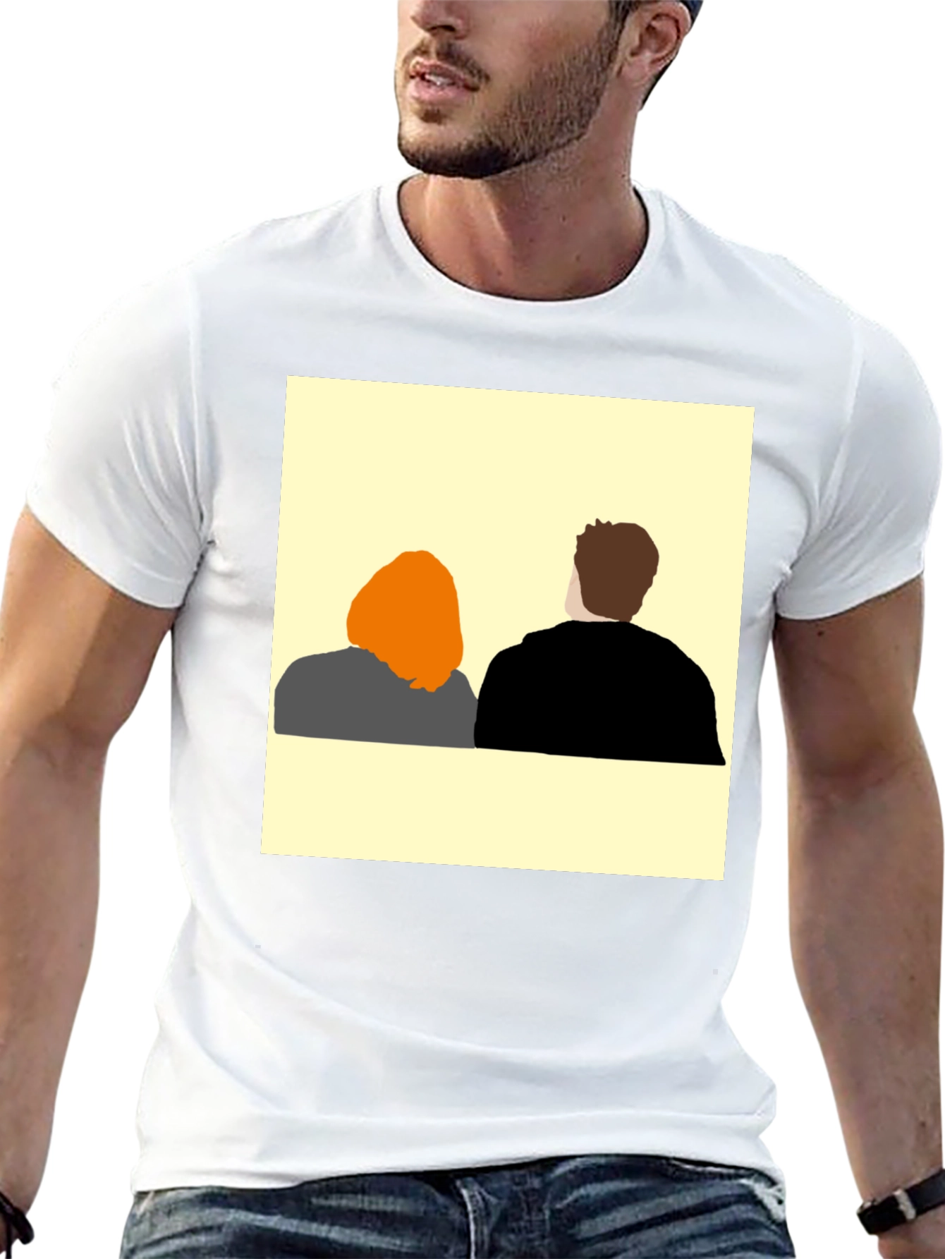 Abstract Couple T-Shirt - Black Graphic Tee