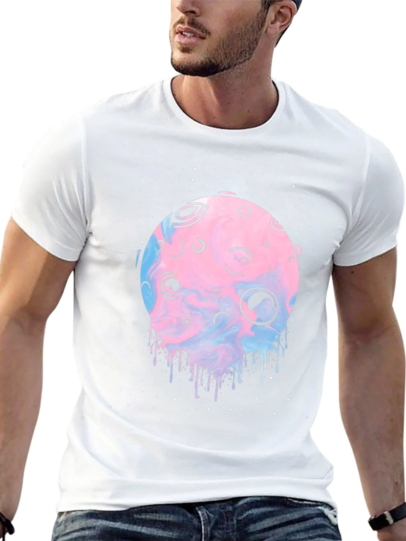 Galaxy Moon T-Shirt - Unique Graphic Tee