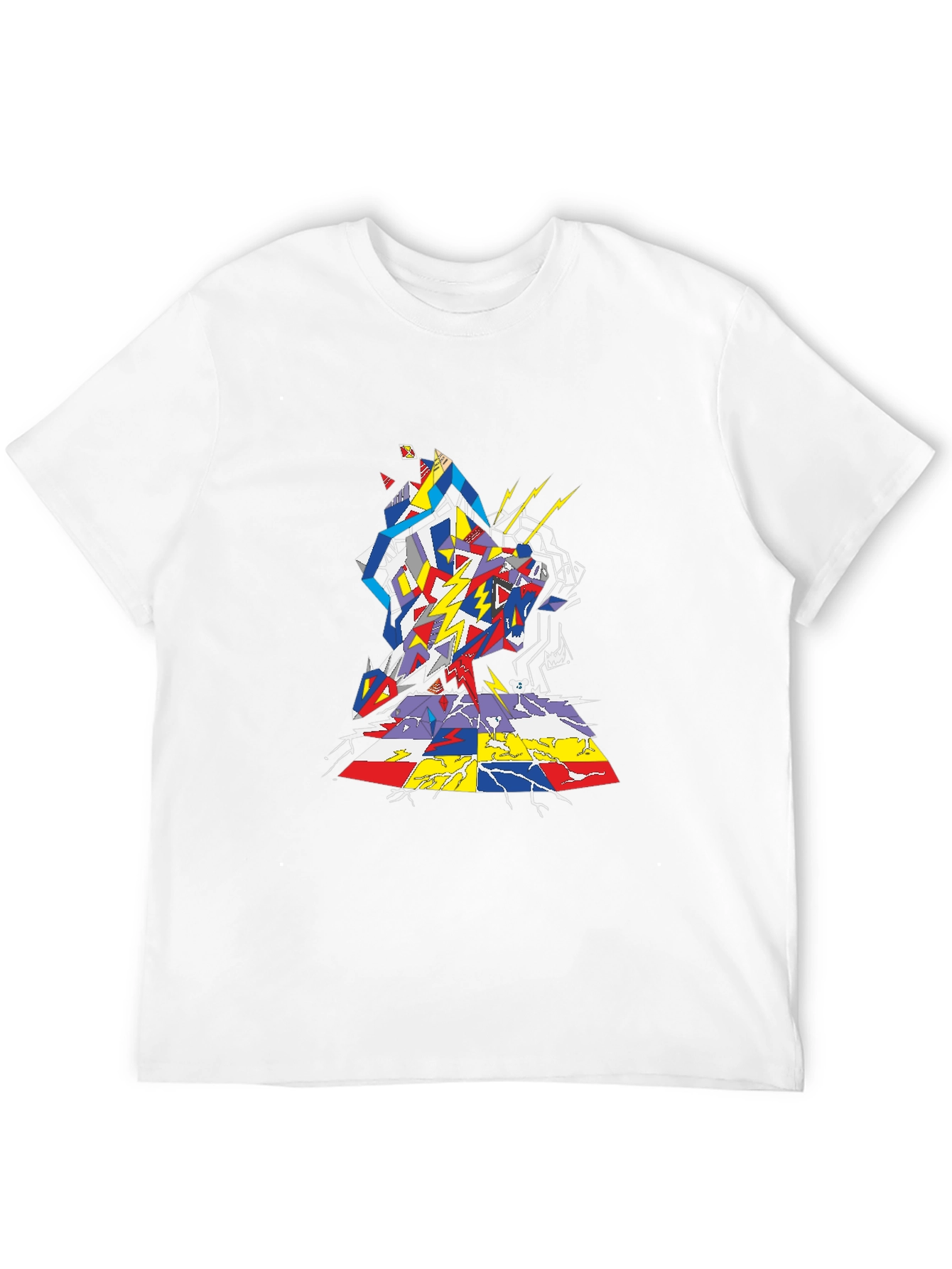 Abstract Geometric Graphic Tee - Black