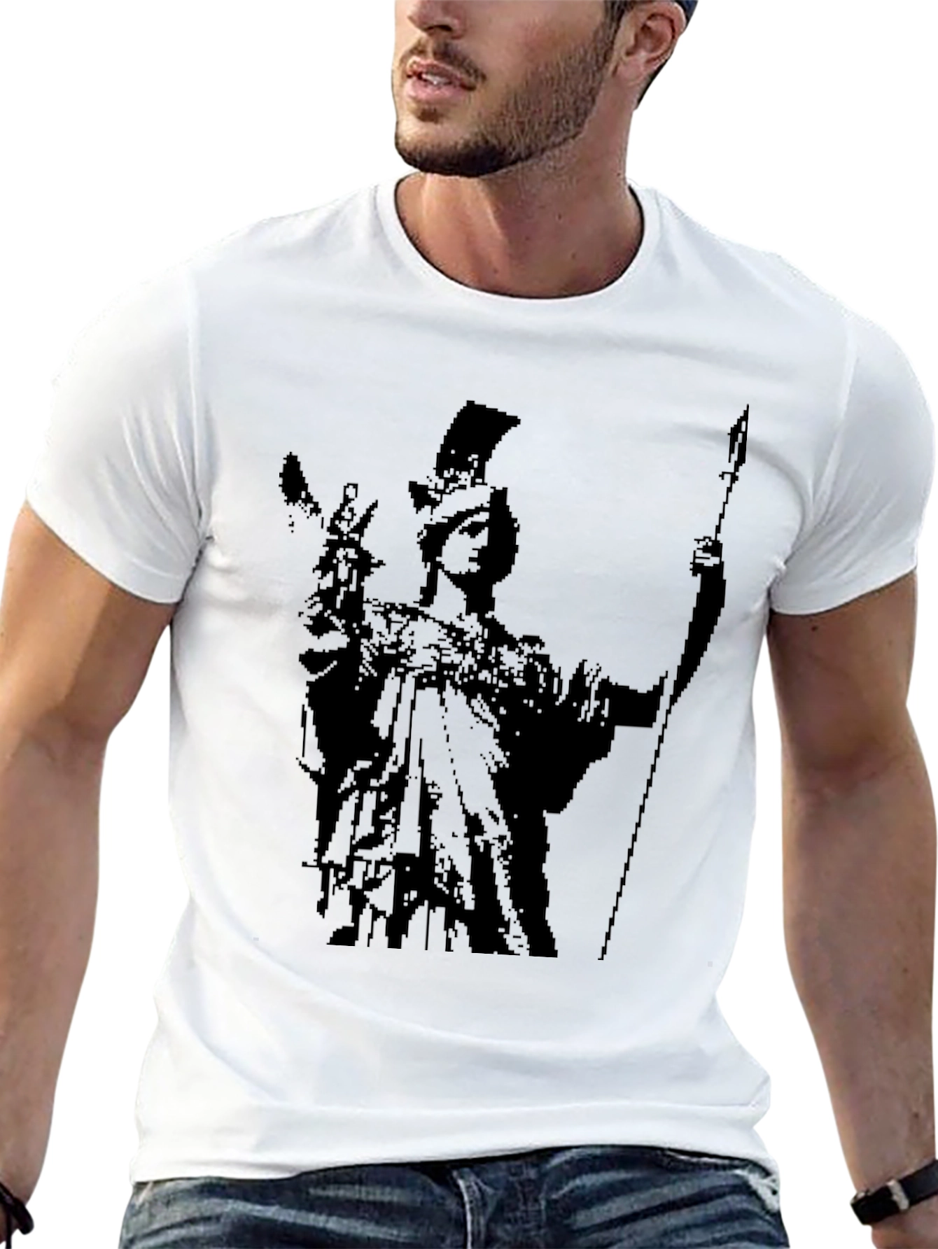Athena Graphic Tee - Black Cotton Blend
