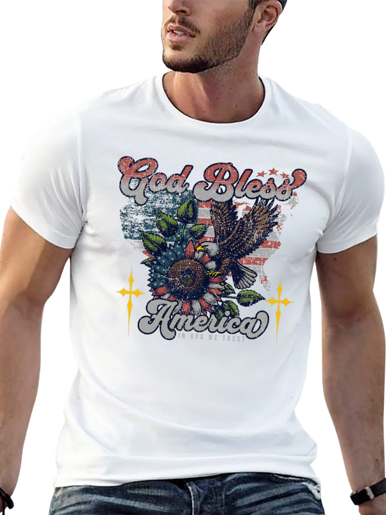 God Bless America Patriotic Eagle T-Shirt
