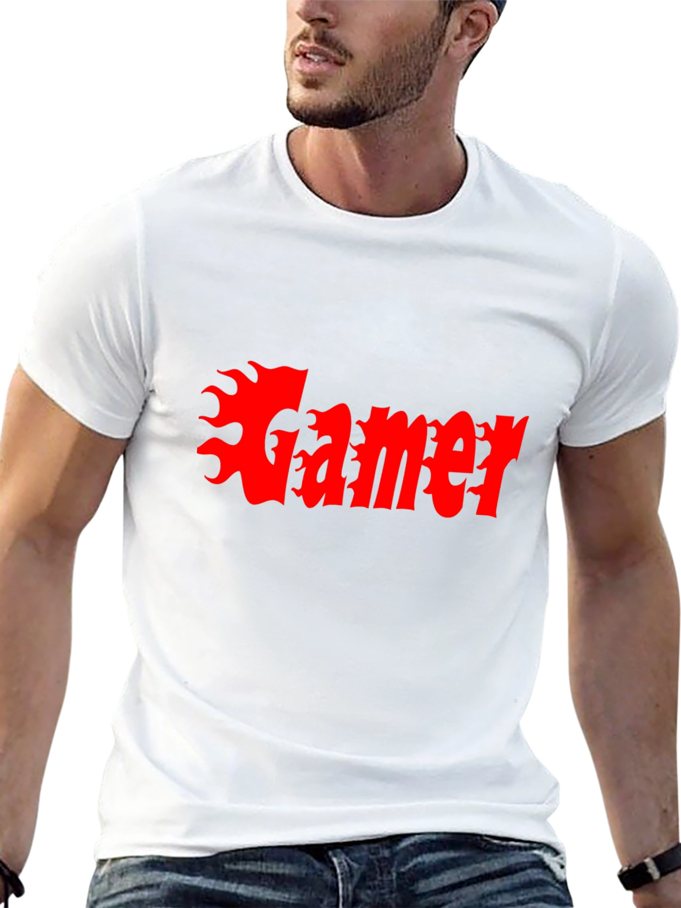 Gamer Flame Graphic Black T-Shirt