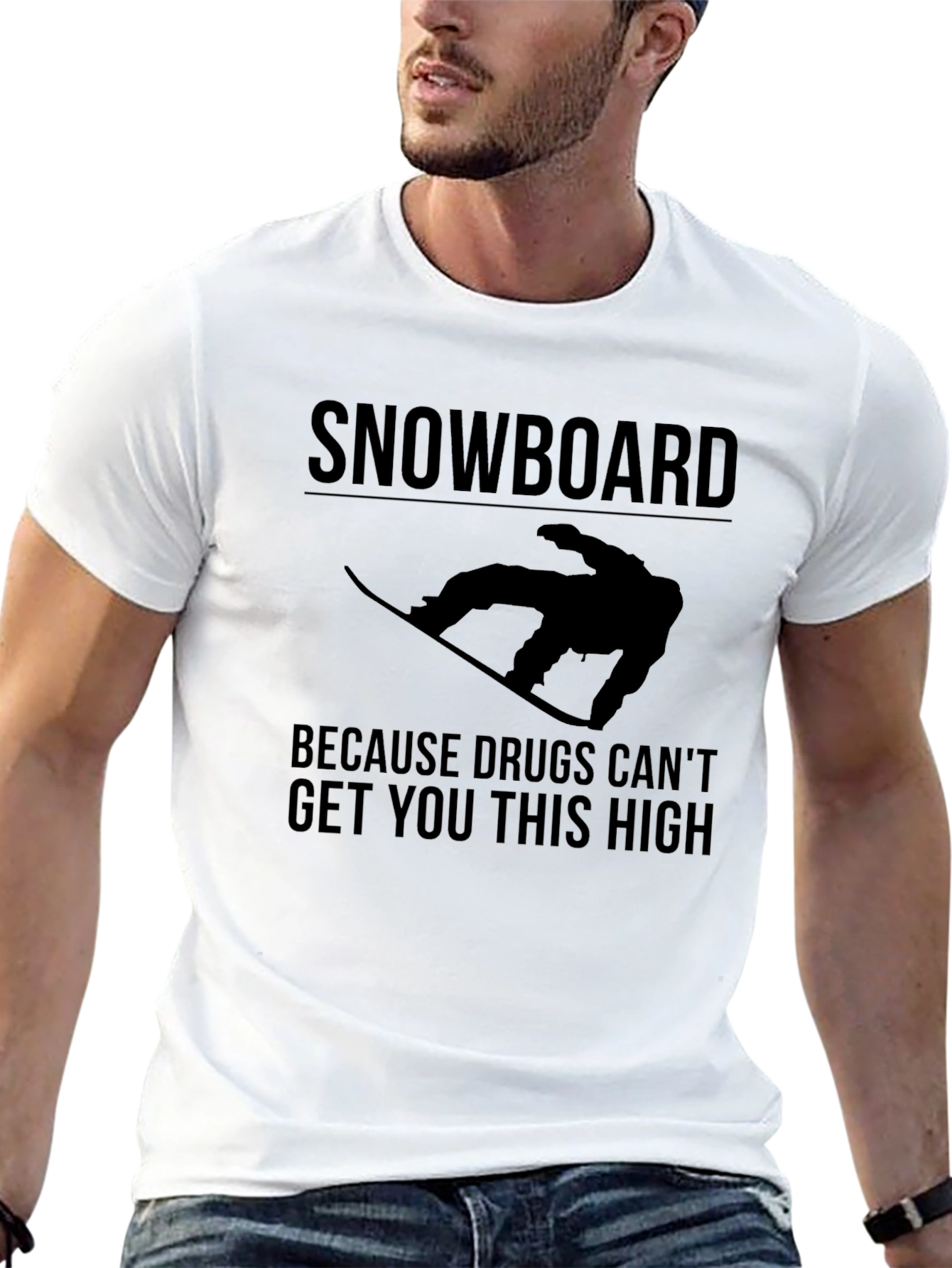 Snowboard High Black Graphic Tee