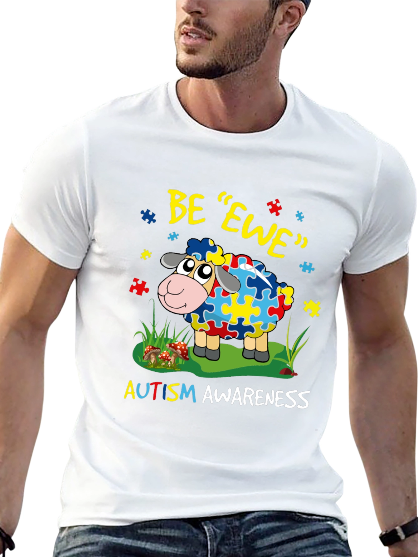 Autism Awareness Puzzle Sheep T-Shirt