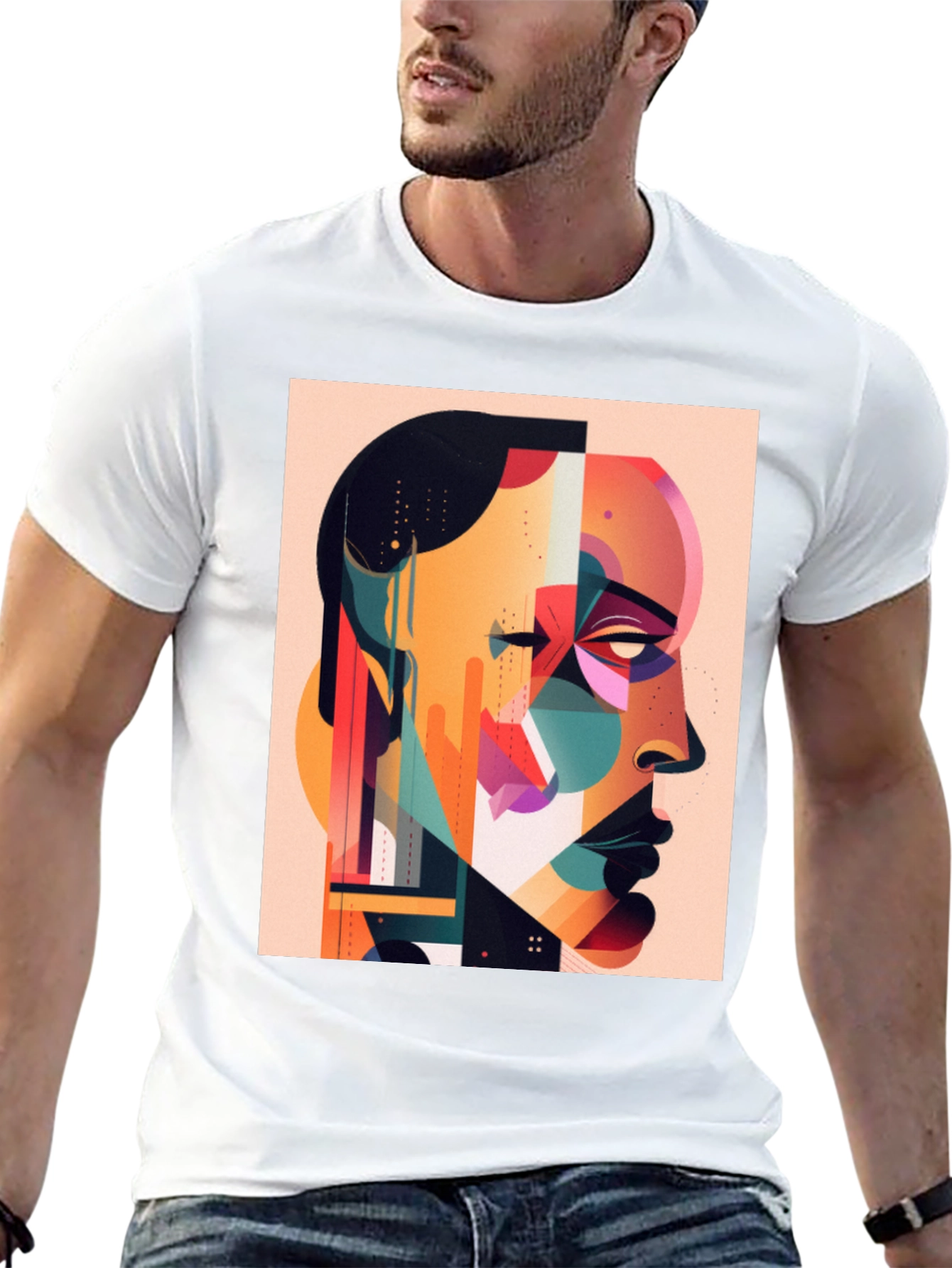 Abstract Art Print Black T-Shirt - Modern Graphic Tee
