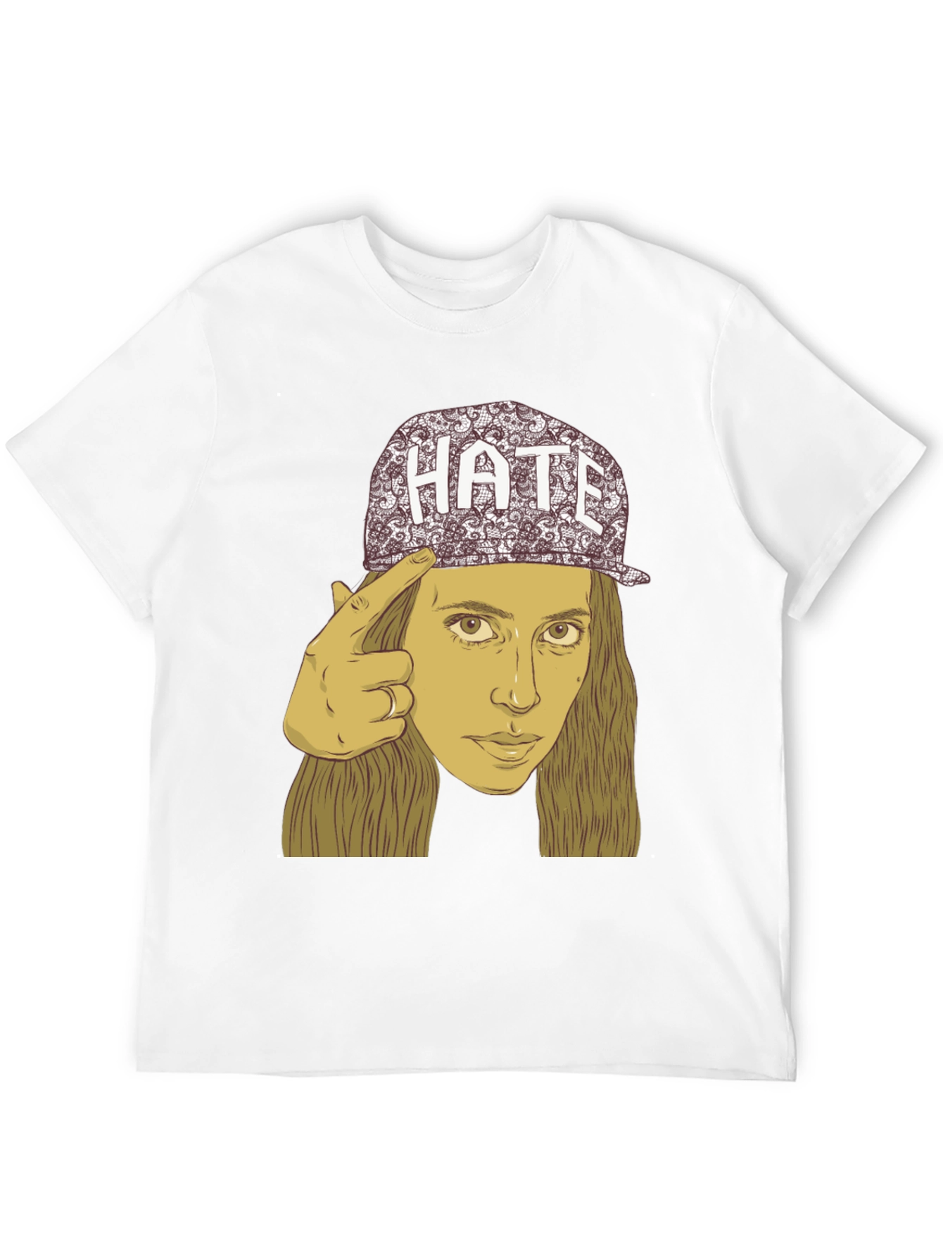 Hate Cap Tee - Edgy Graphic Print Unisex T-Shirt
