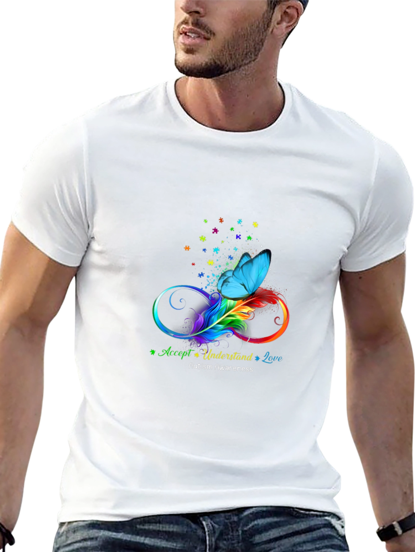 Autism Awareness T-Shirt Accept Understand Love Butterfly