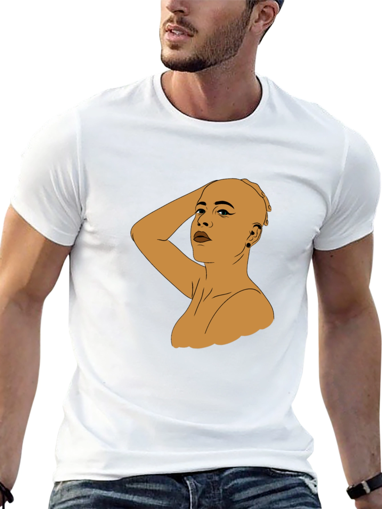 Bald Woman Graphic Tee - Black Unisex T-Shirt