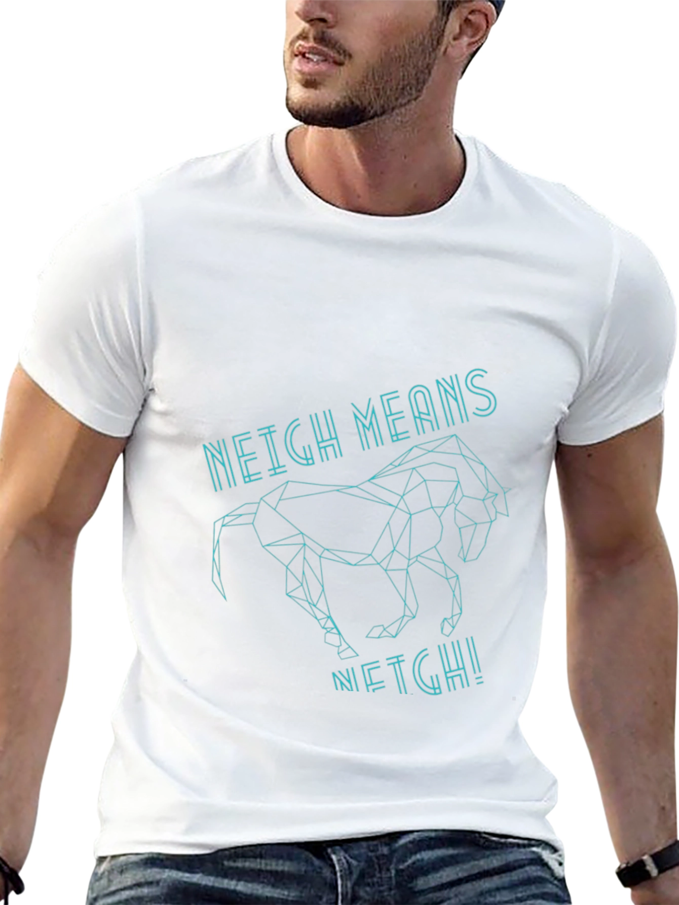 Geometric Horse T-Shirt - Neight Means Neigh!