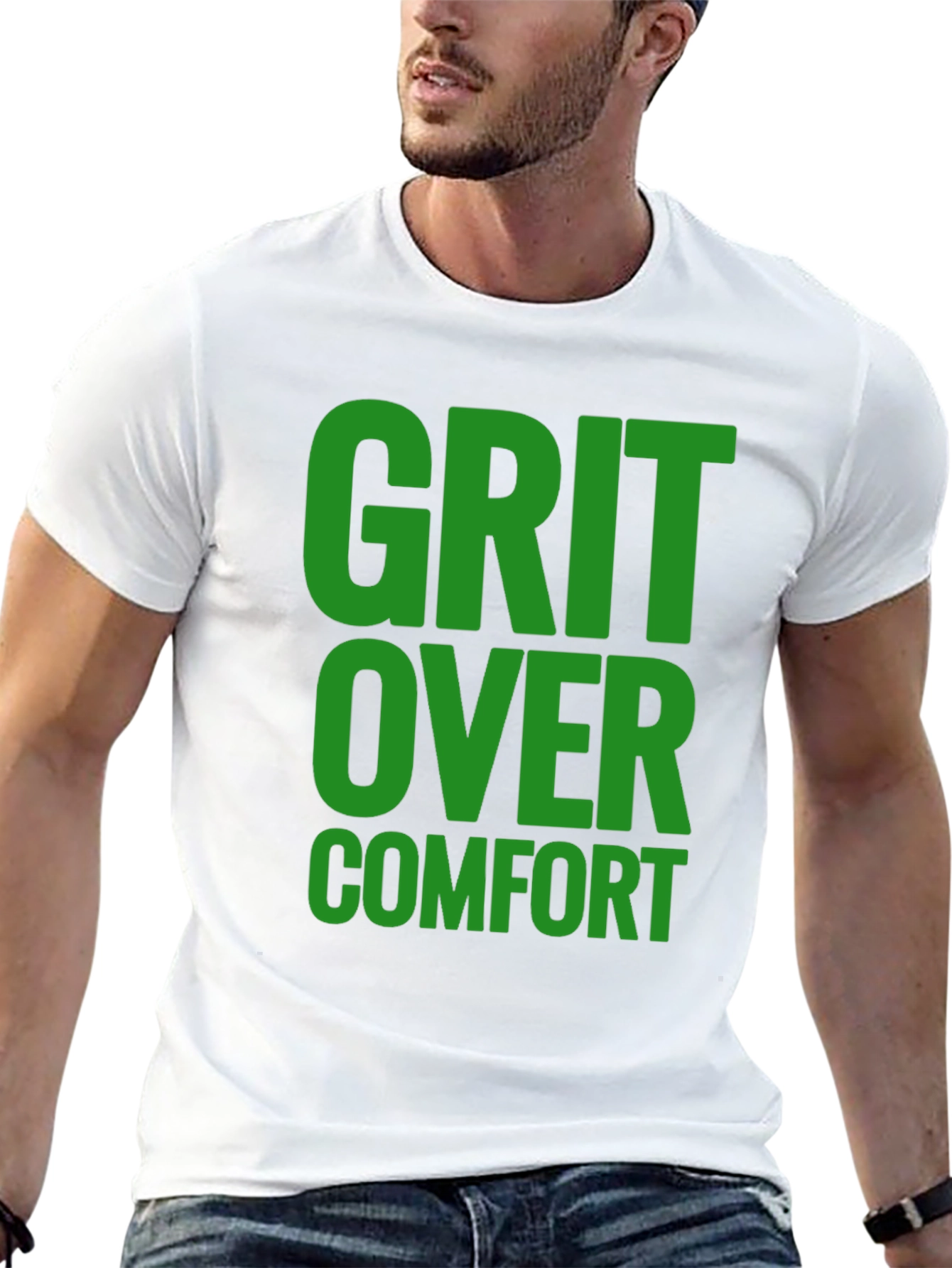 Grit Over Comfort Graphic T-Shirt - Motivational Design