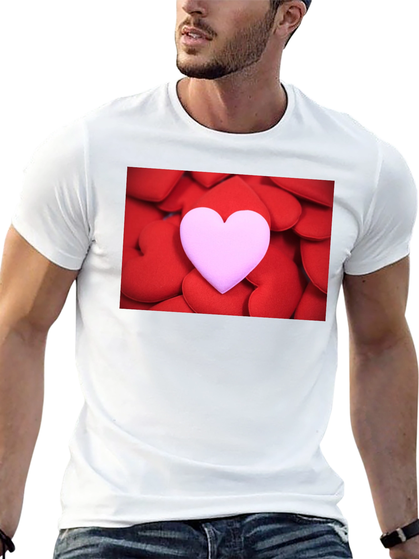 Heart Stack Graphic Tee - Love Design