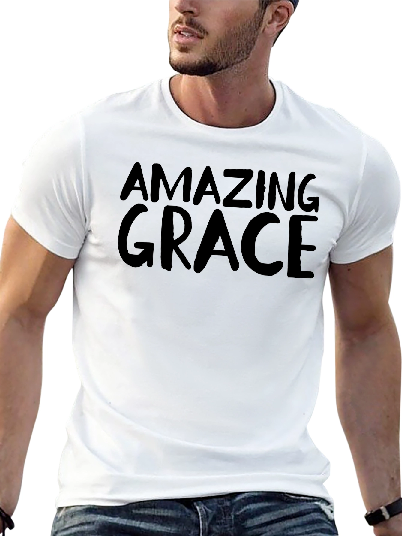Amazing Grace Black Cotton Graphic Tee