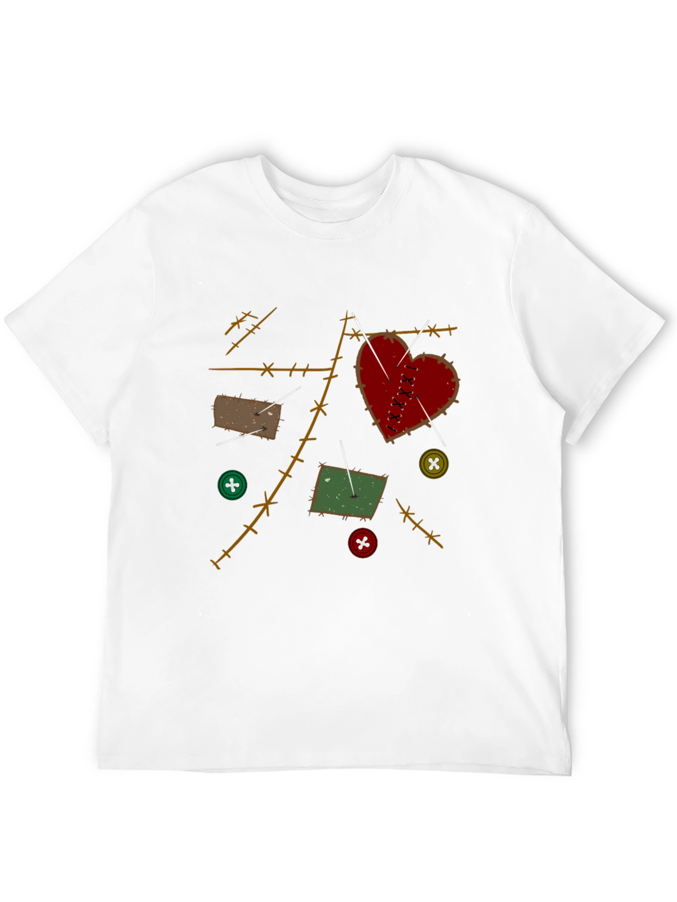 Heart Patchwork Stitched T-Shirt