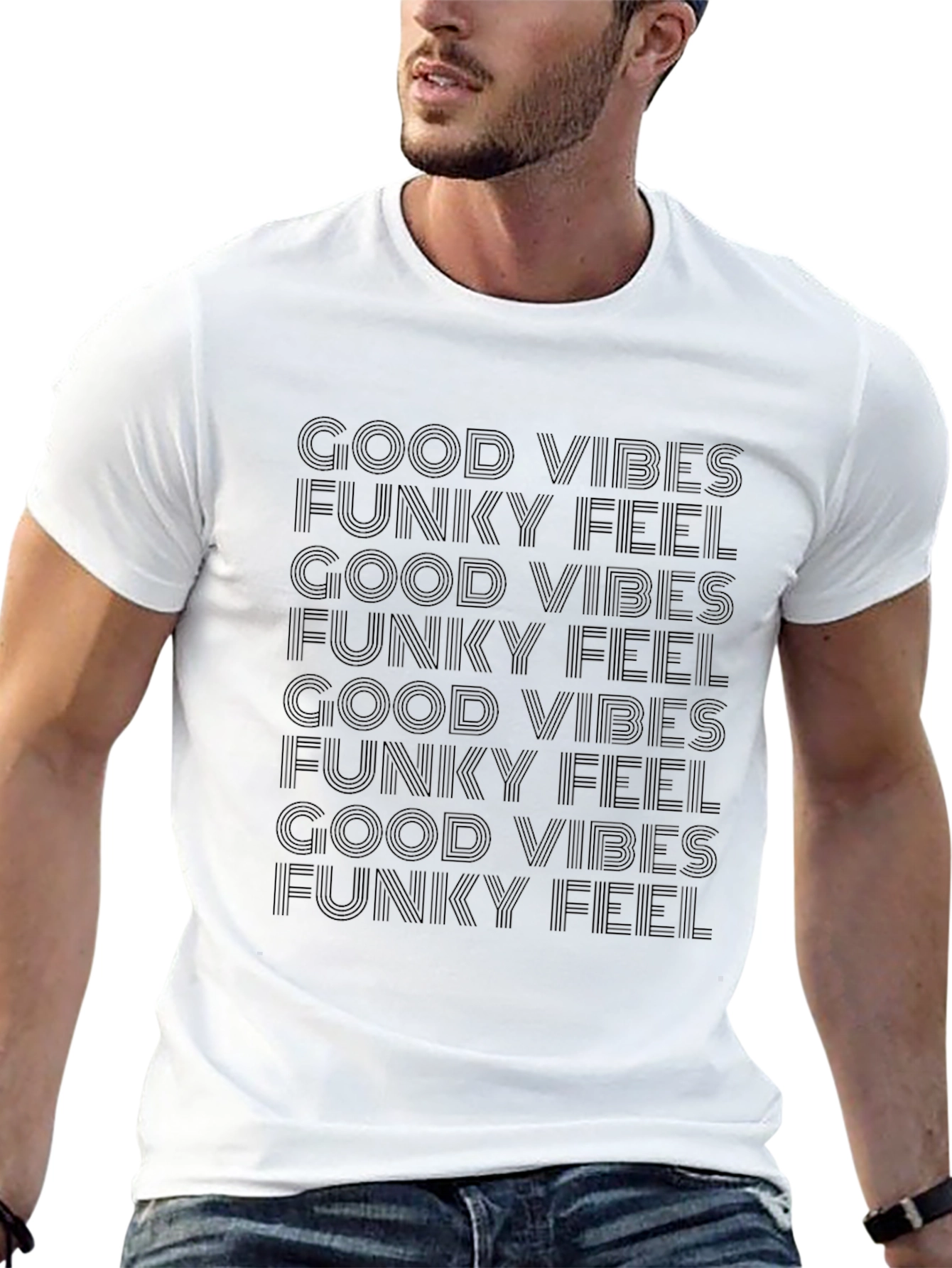 Good Vibes Funky Feel Black T-Shirt