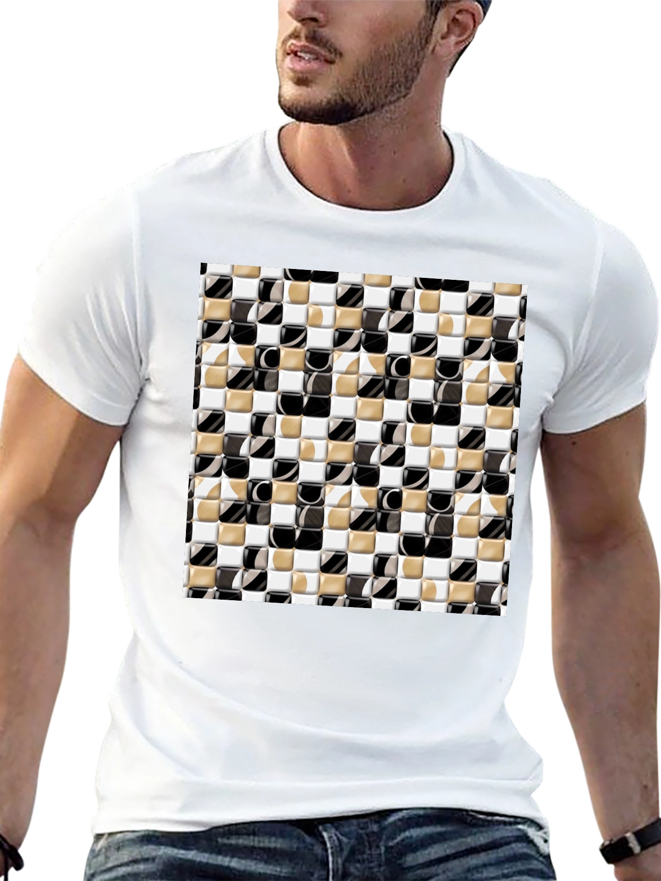 Geometric Tile Pattern T-Shirt
