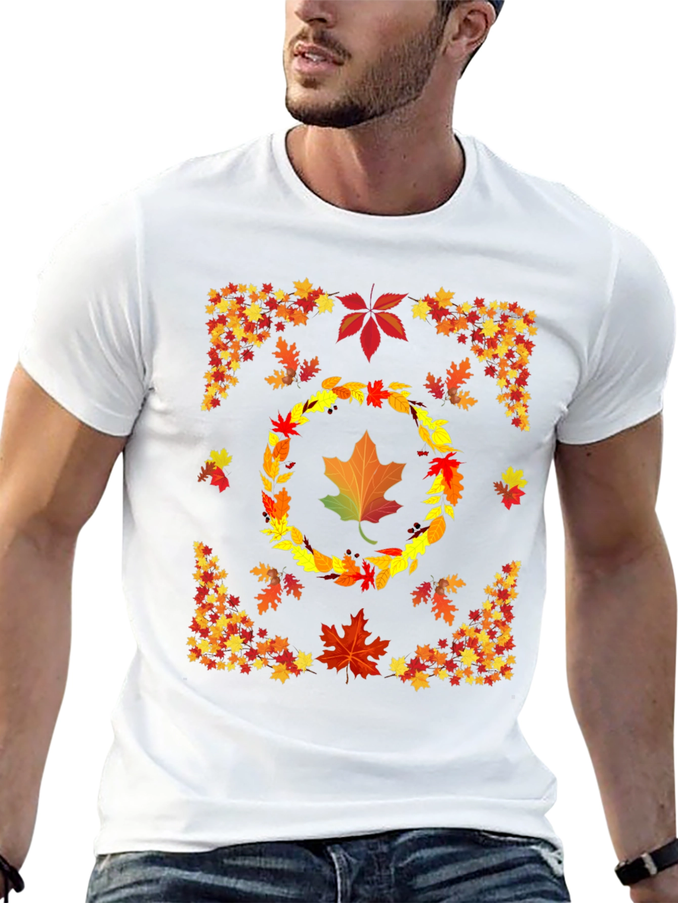 Autumn Leaves Graphic T-Shirt Fall Season Design