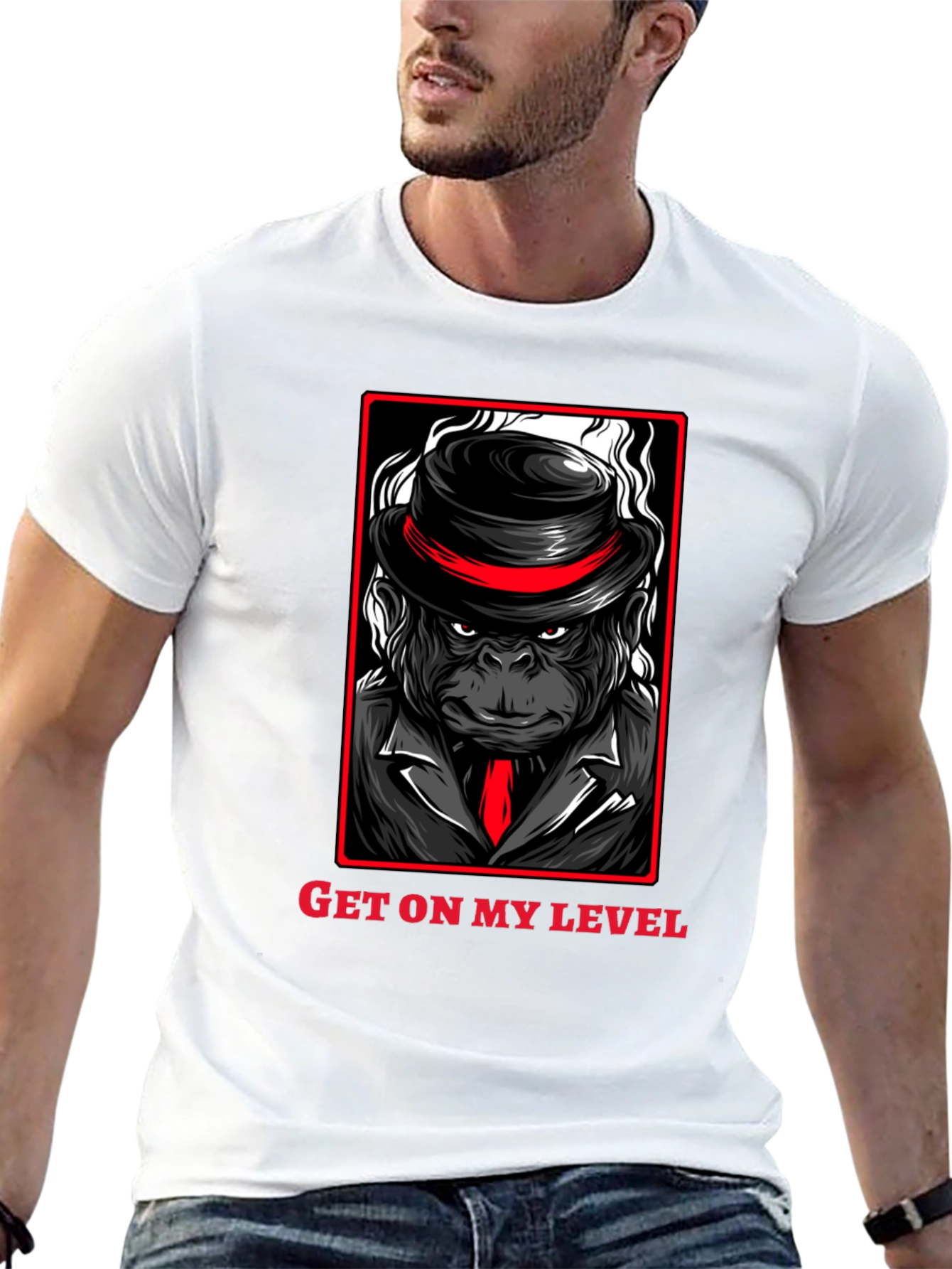 Get on my Level Gorilla T-Shirt - Black