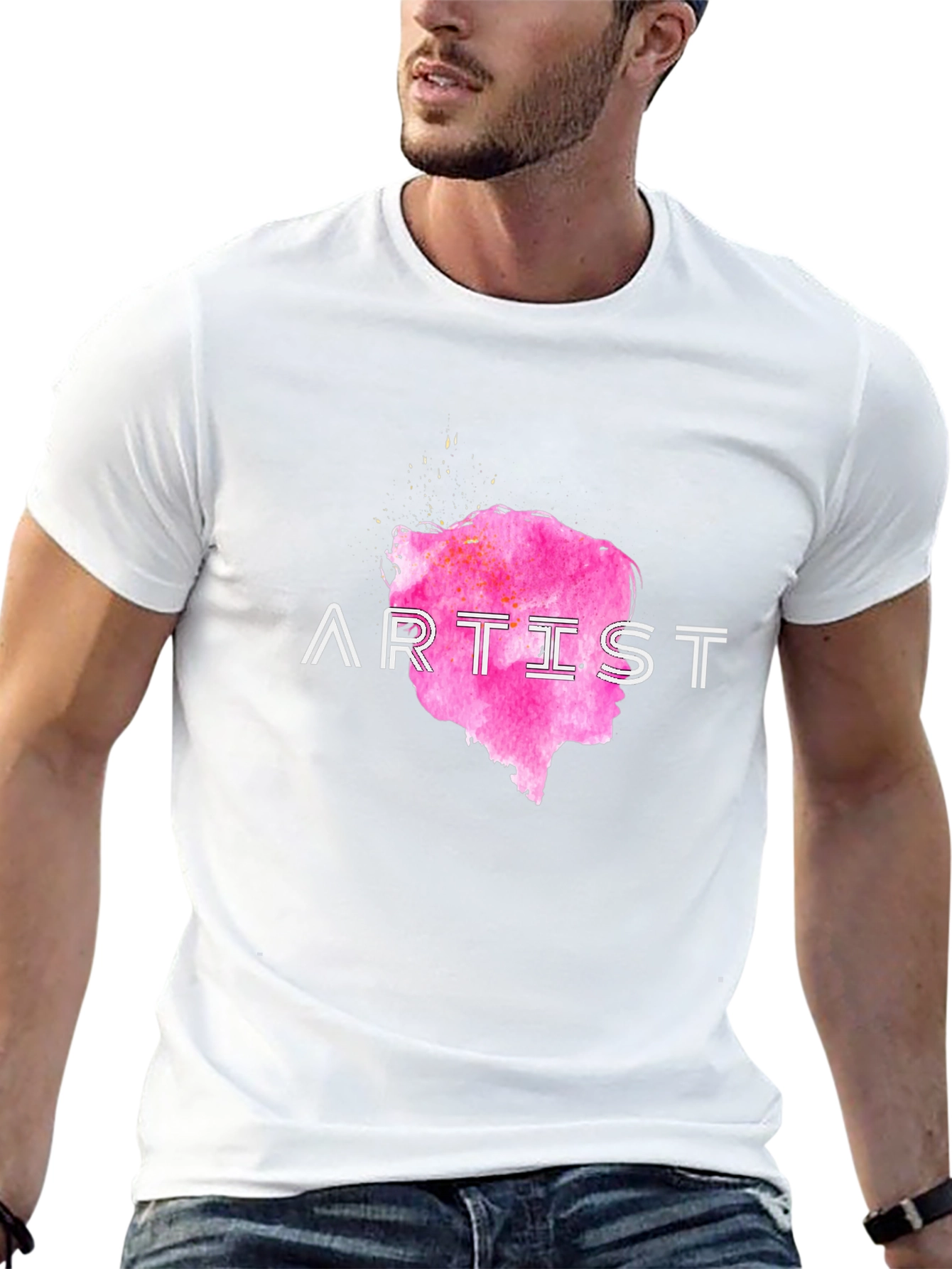Artist Tee - Pink Silhouette Graphic T-Shirt