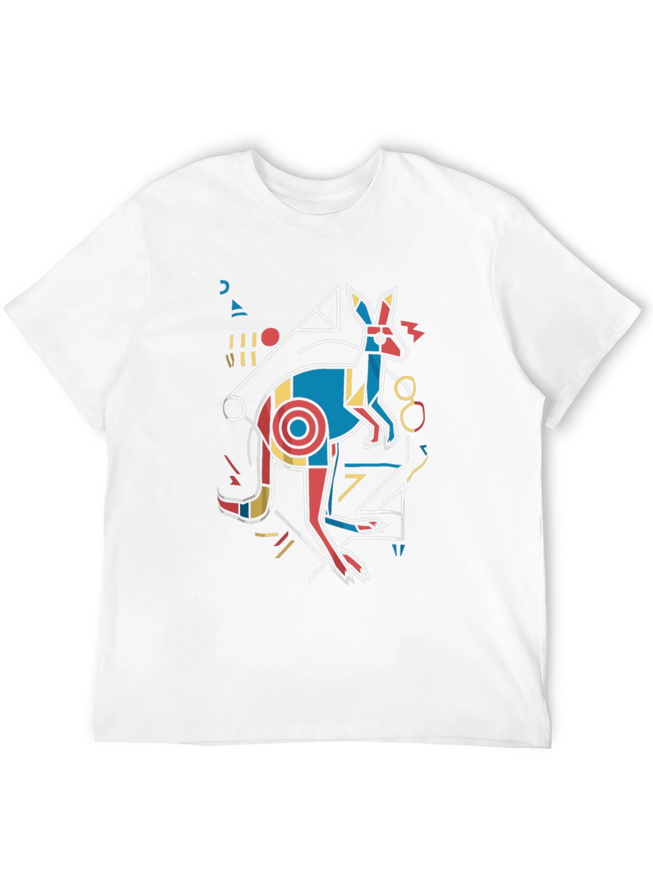 Abstract Kangaroo Graphic Tee - Black