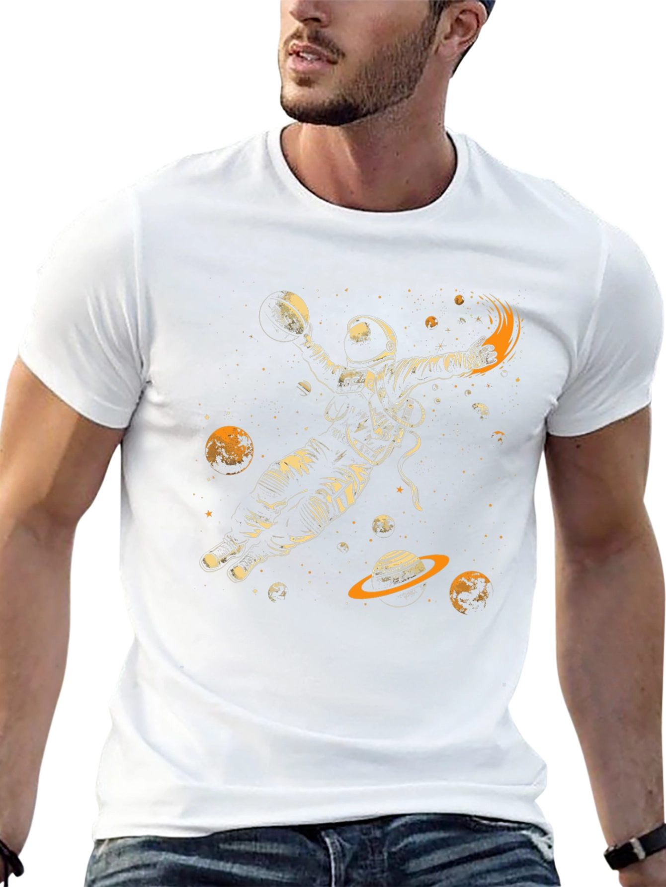 Astronaut Dunking Black T-Shirt
