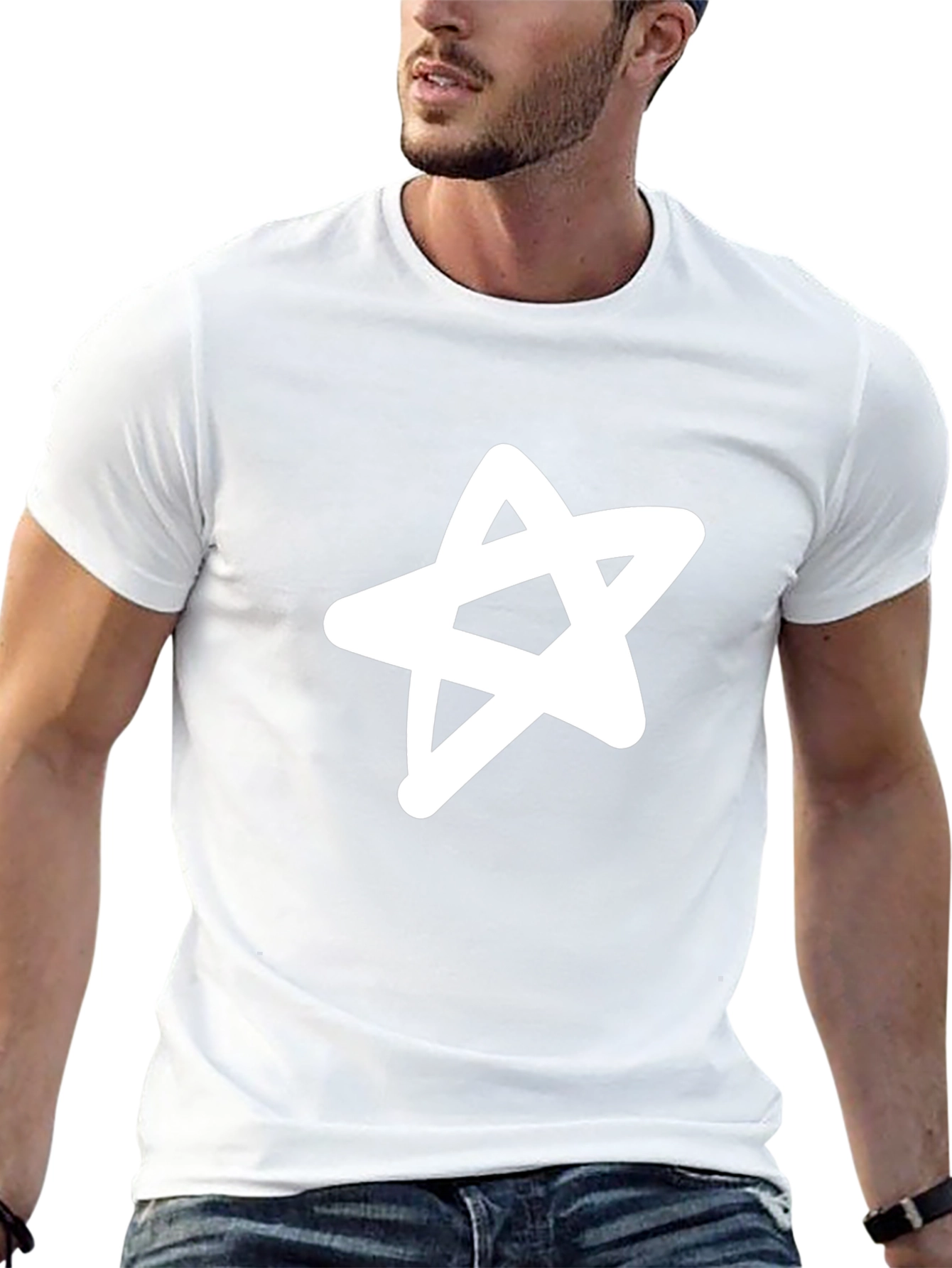 Graphic Star Tee - Casual Black T-Shirt