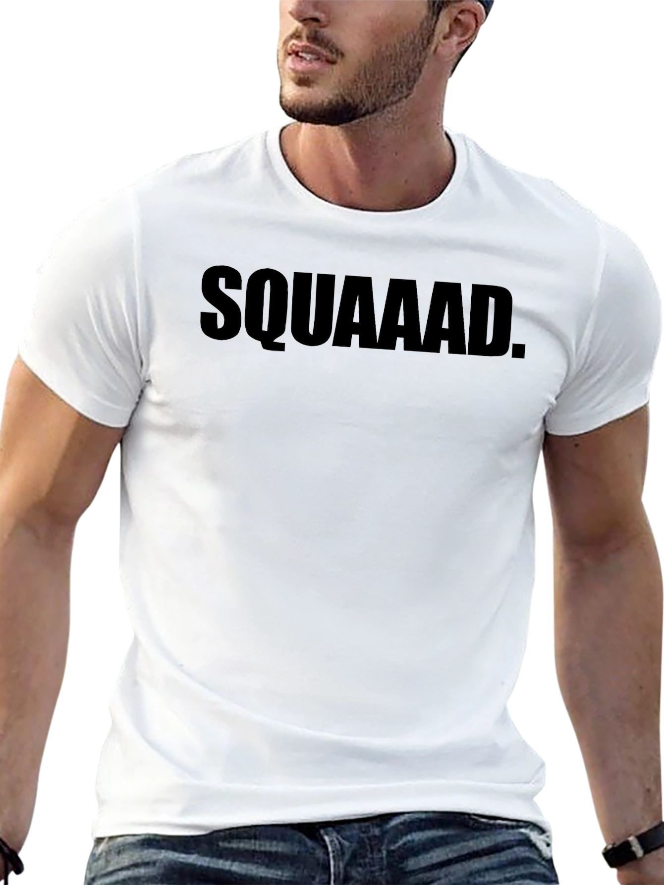 SQUAAAD. Graphic Tee - Casual Crew Neck