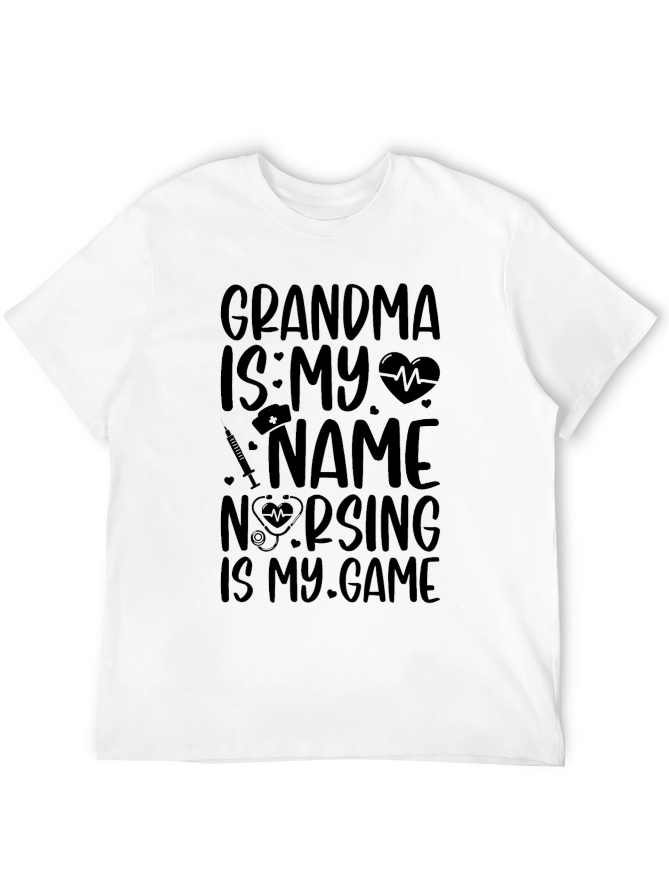 Grandma Nurse T-Shirt Nursing Is My Game Black Tee