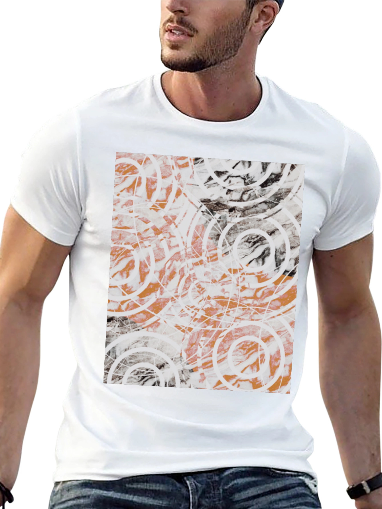 Abstract Circles Graphic Tee - Modern Art Shirt