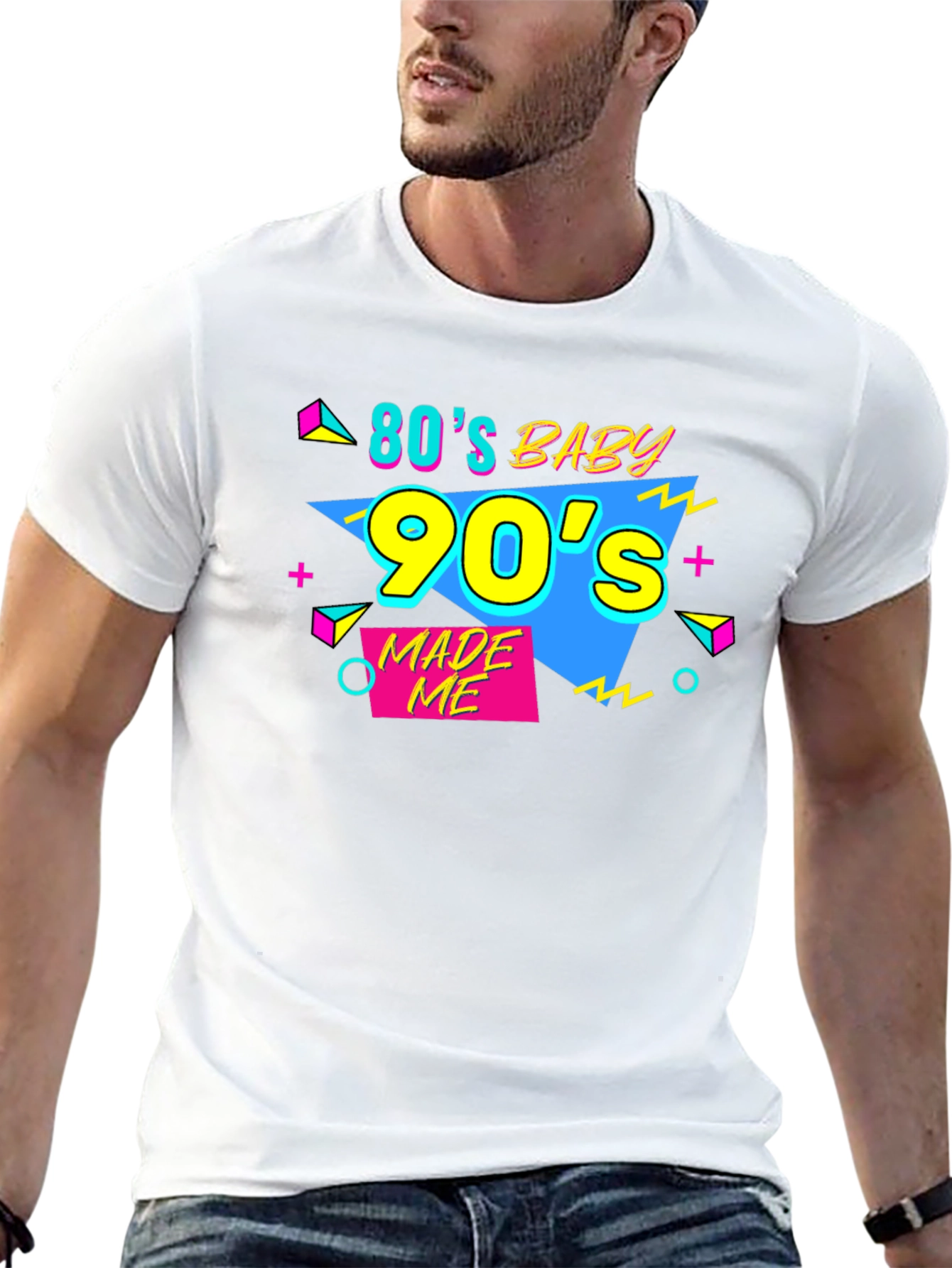 80s Baby 90s Made Me Black T-Shirt
