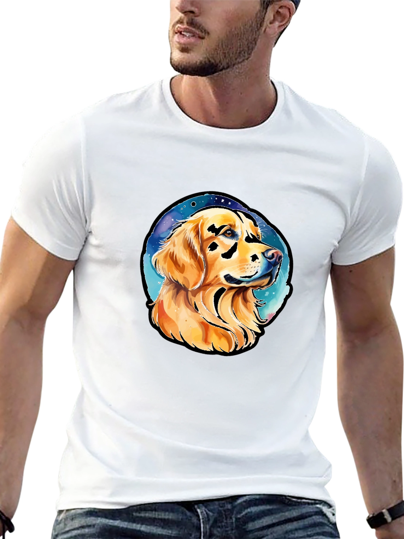 Golden Retriever Dog Portrait Graphic Tee