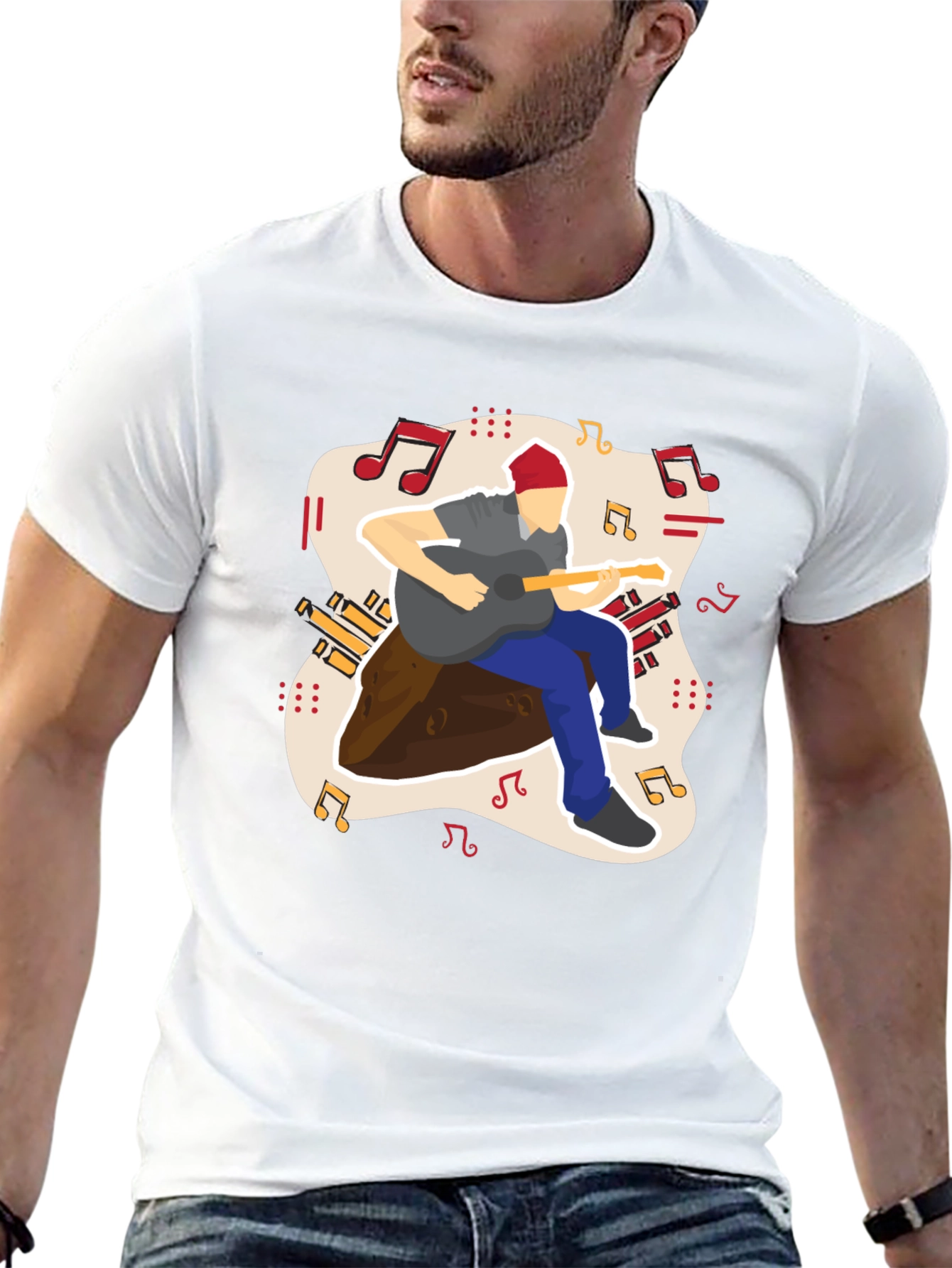 Guitarist Graphic Tee - Casual Comfort