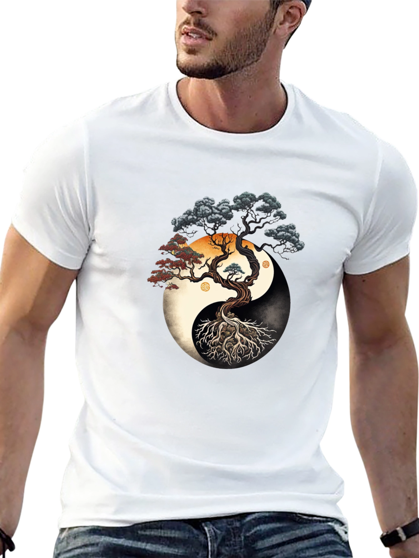 Yin Yang Tree Graphic Tee - Balance & Harmony