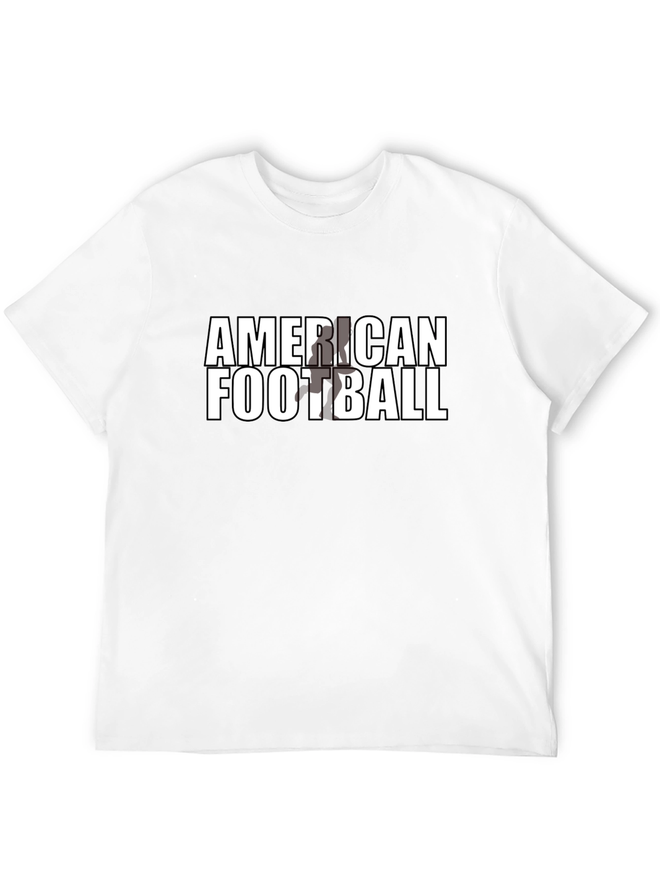 American Football Graphic Tee - Black Cotton Casual T-Shirt