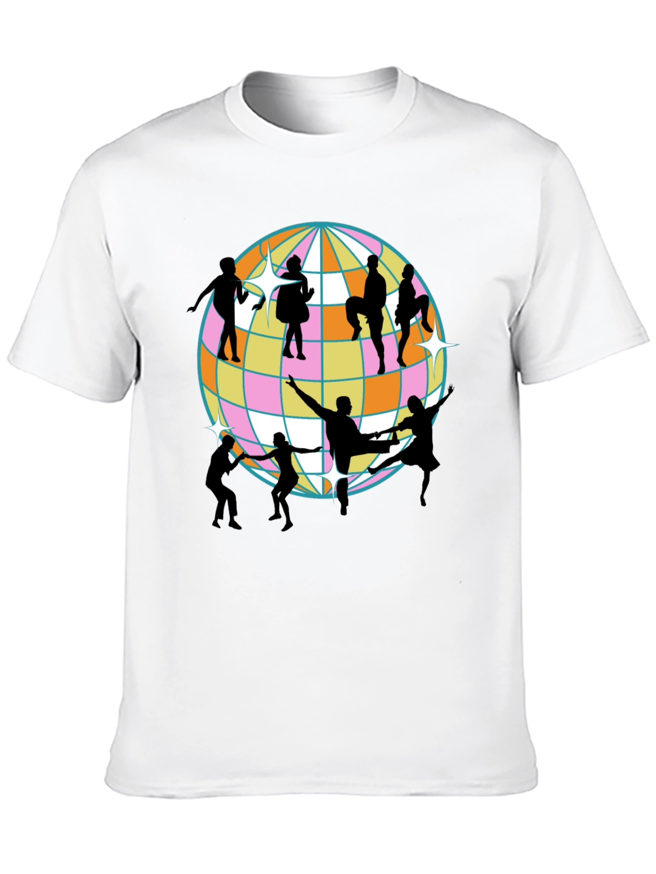 Retro Disco Dancer Graphic Tee - Black