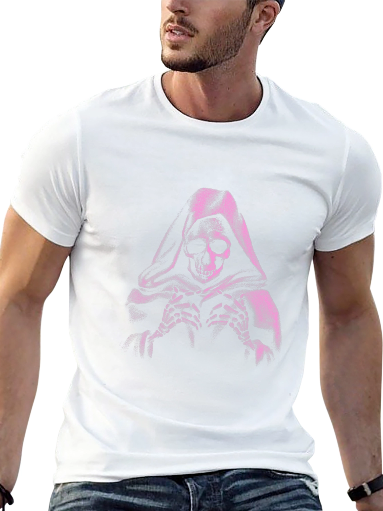 Grim Reaper Graphic T-Shirt - Black Cotton Blend