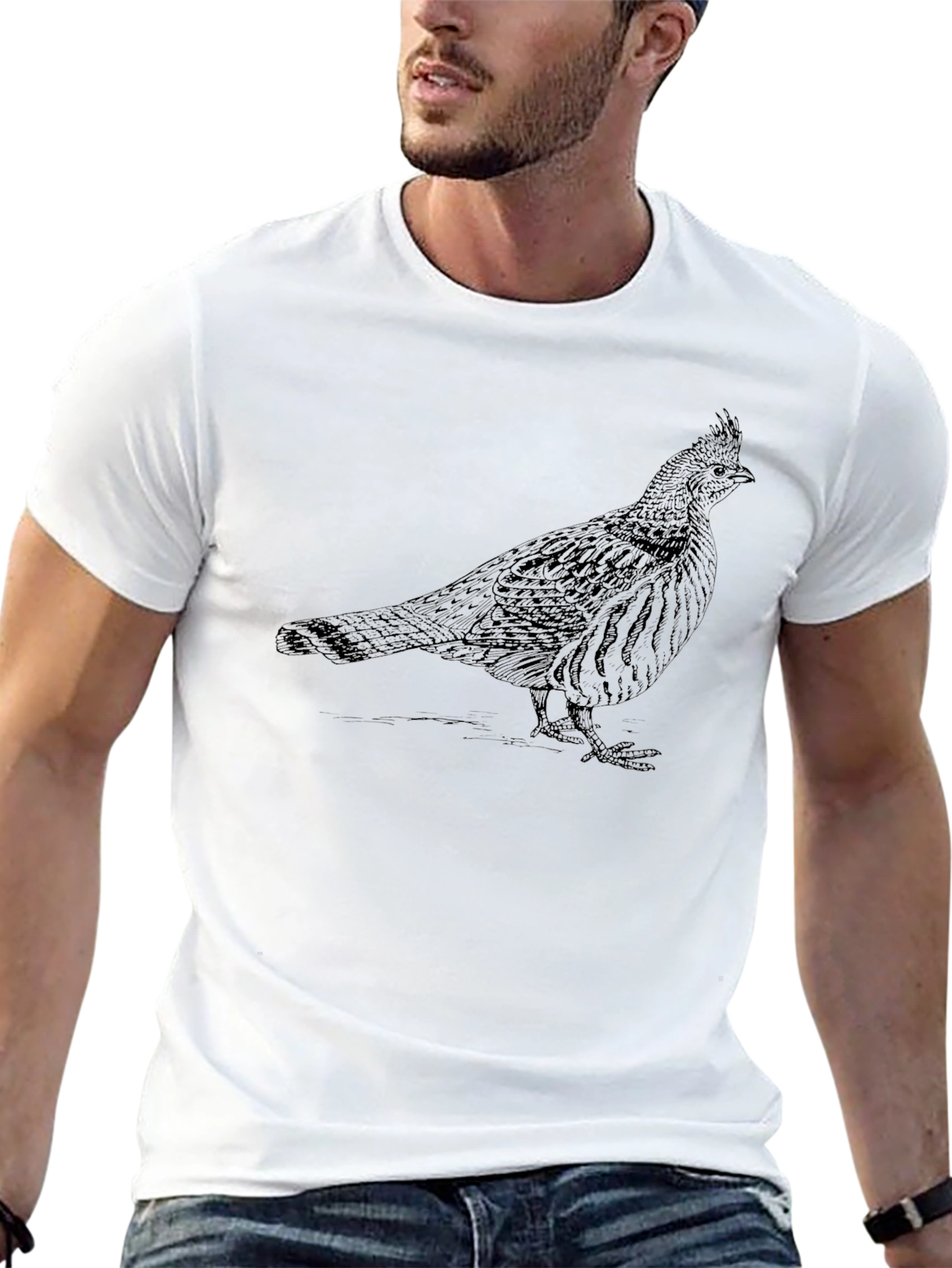 Grouse Graphic Tee - Black Cotton Blend