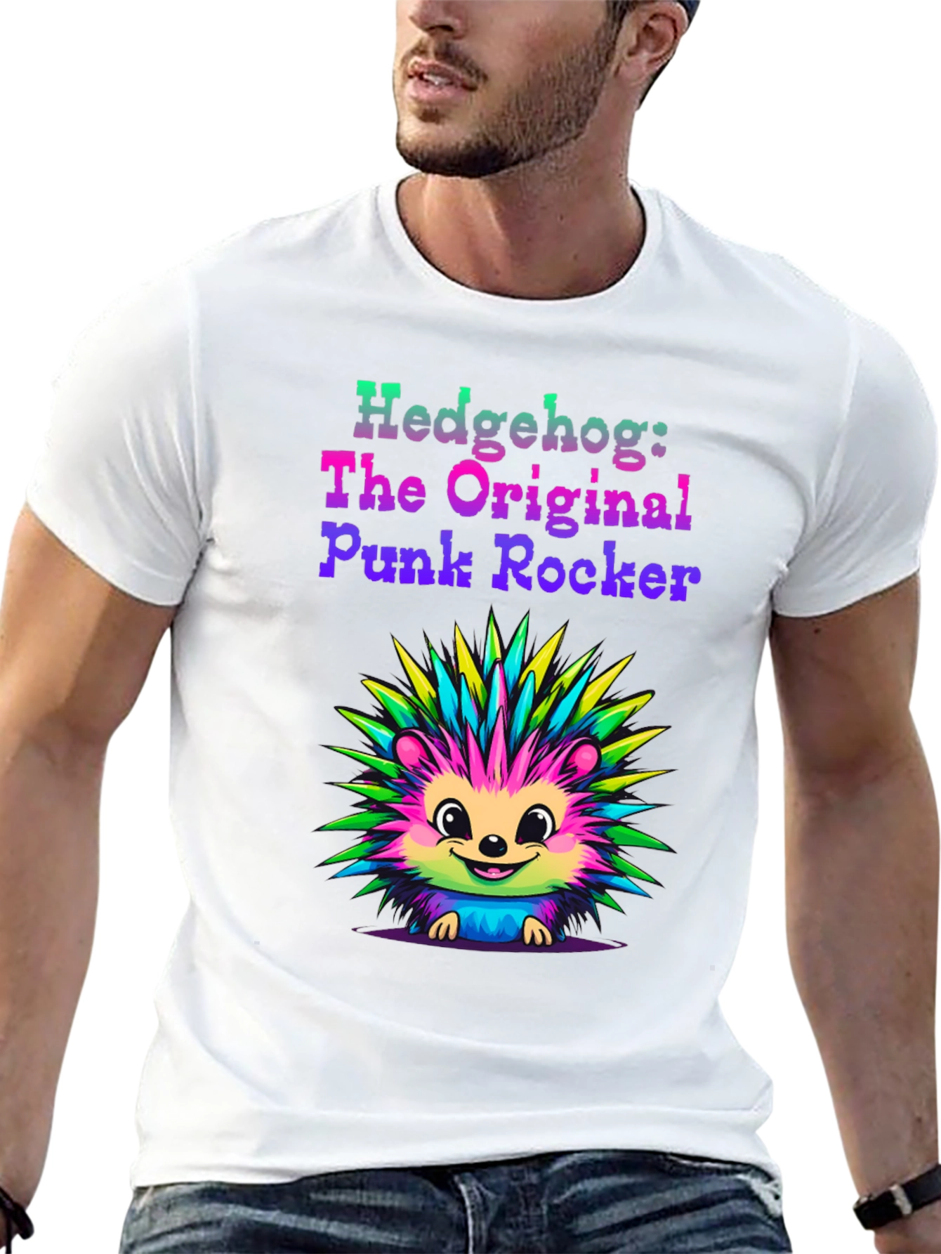 Hedgehog Punk Rocker Graphic Tee