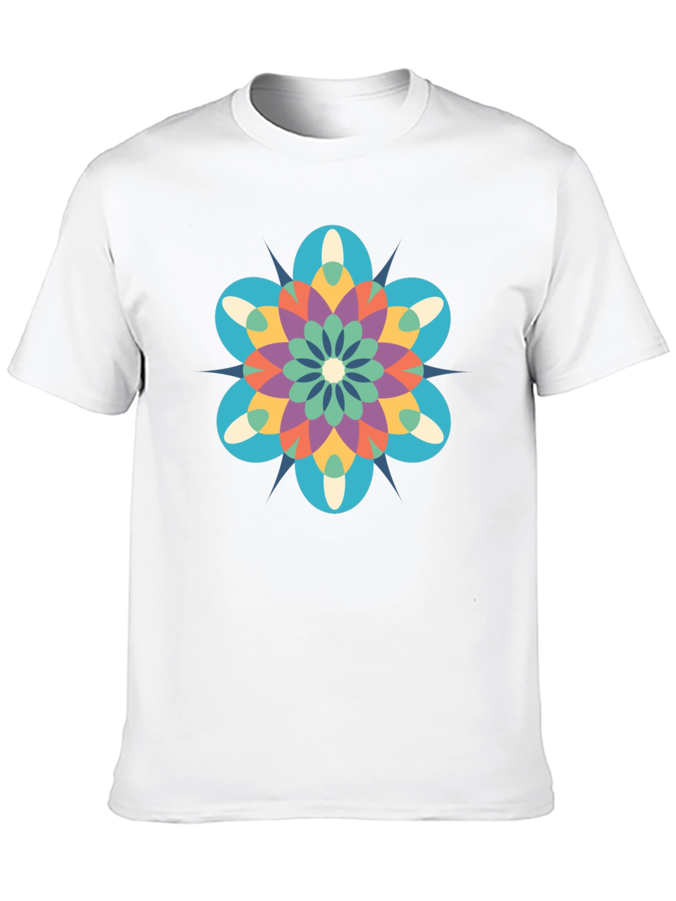Geometric Mandala Graphic Black T-Shirt