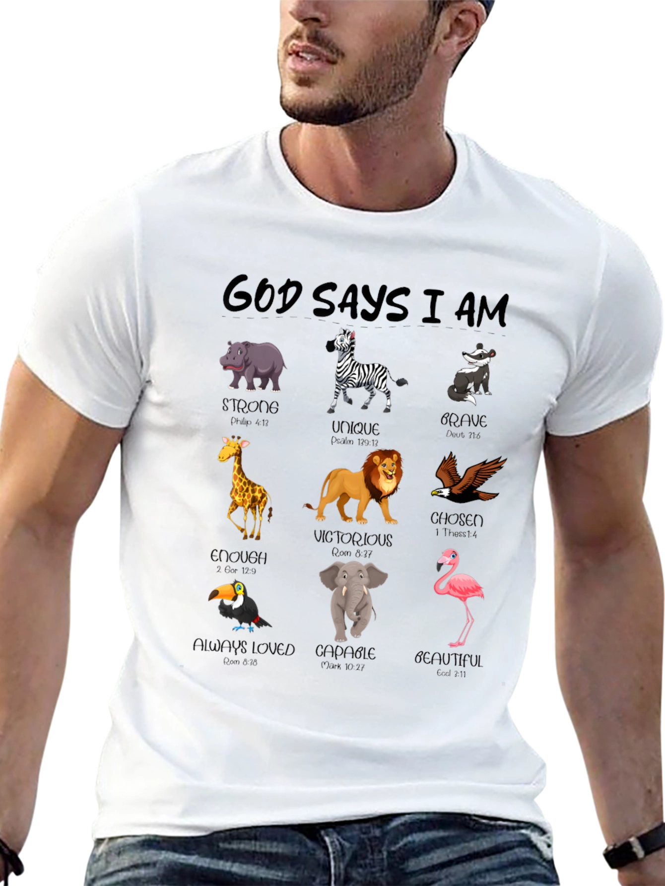 God Says I Am Animals Black T-Shirt