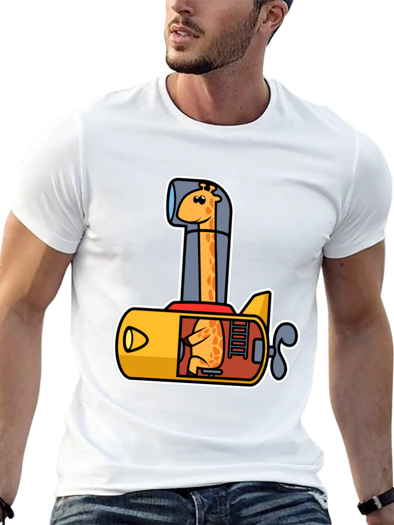Giraffe Submarine Graphic Tee - Fun & Unique Design