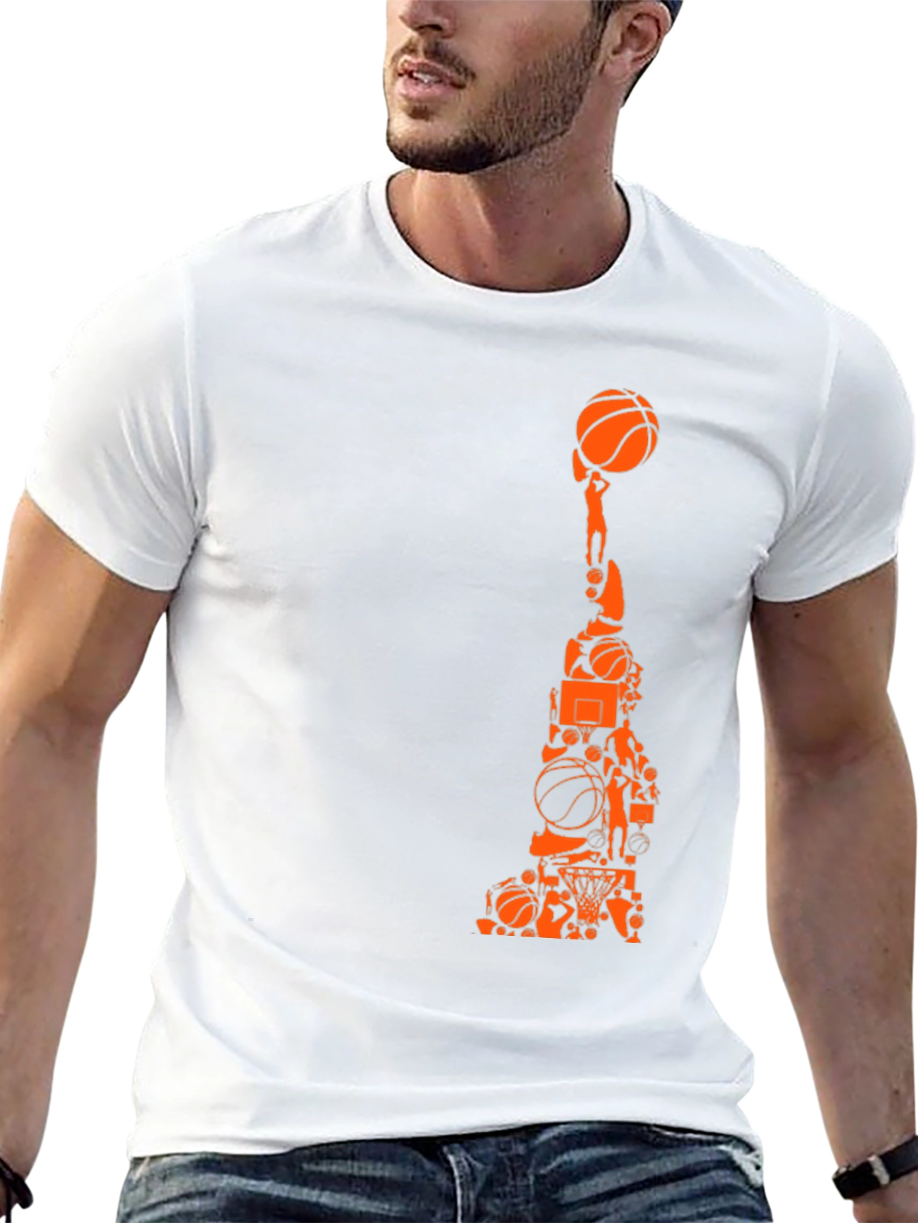 Basketball Collage Graphic Tee - Black