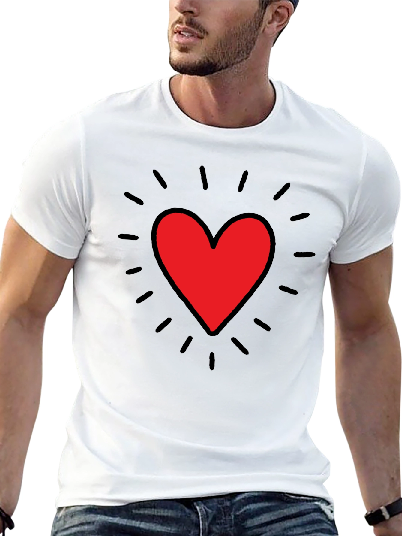 Heart Graphic Black Tee