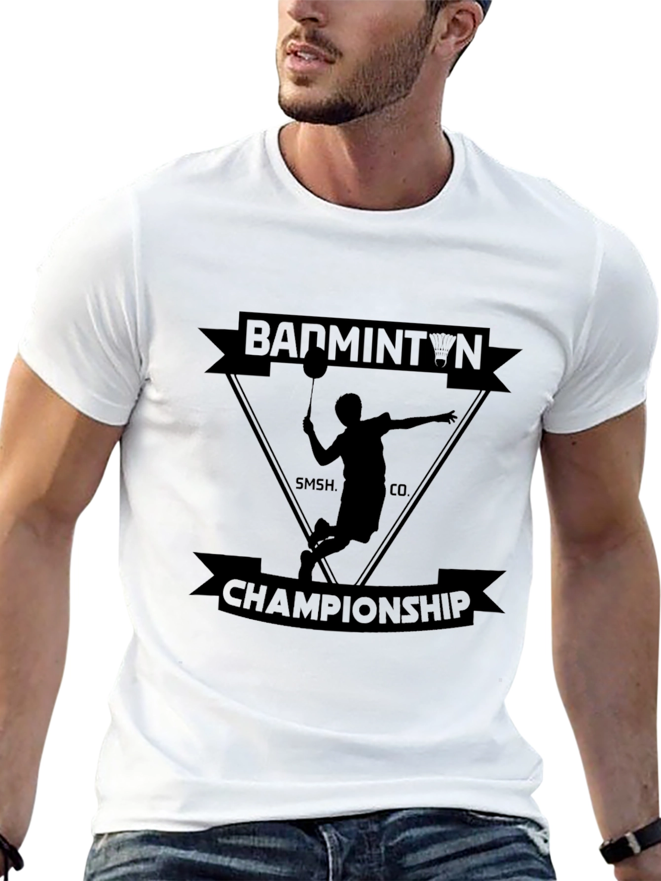 Badminton Championship Black T-Shirt