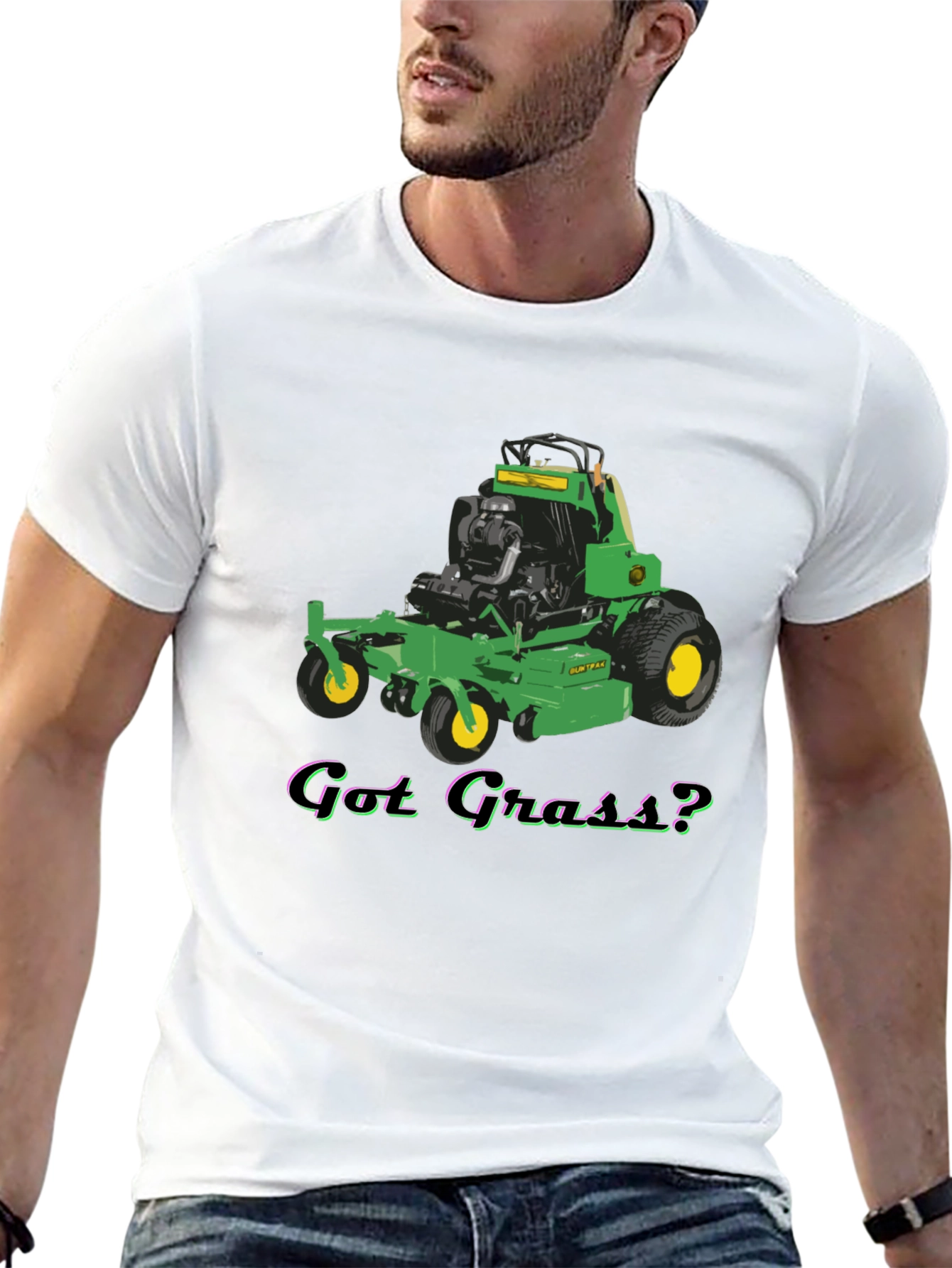 Got Grass? Lawn Mower Graphic T-Shirt