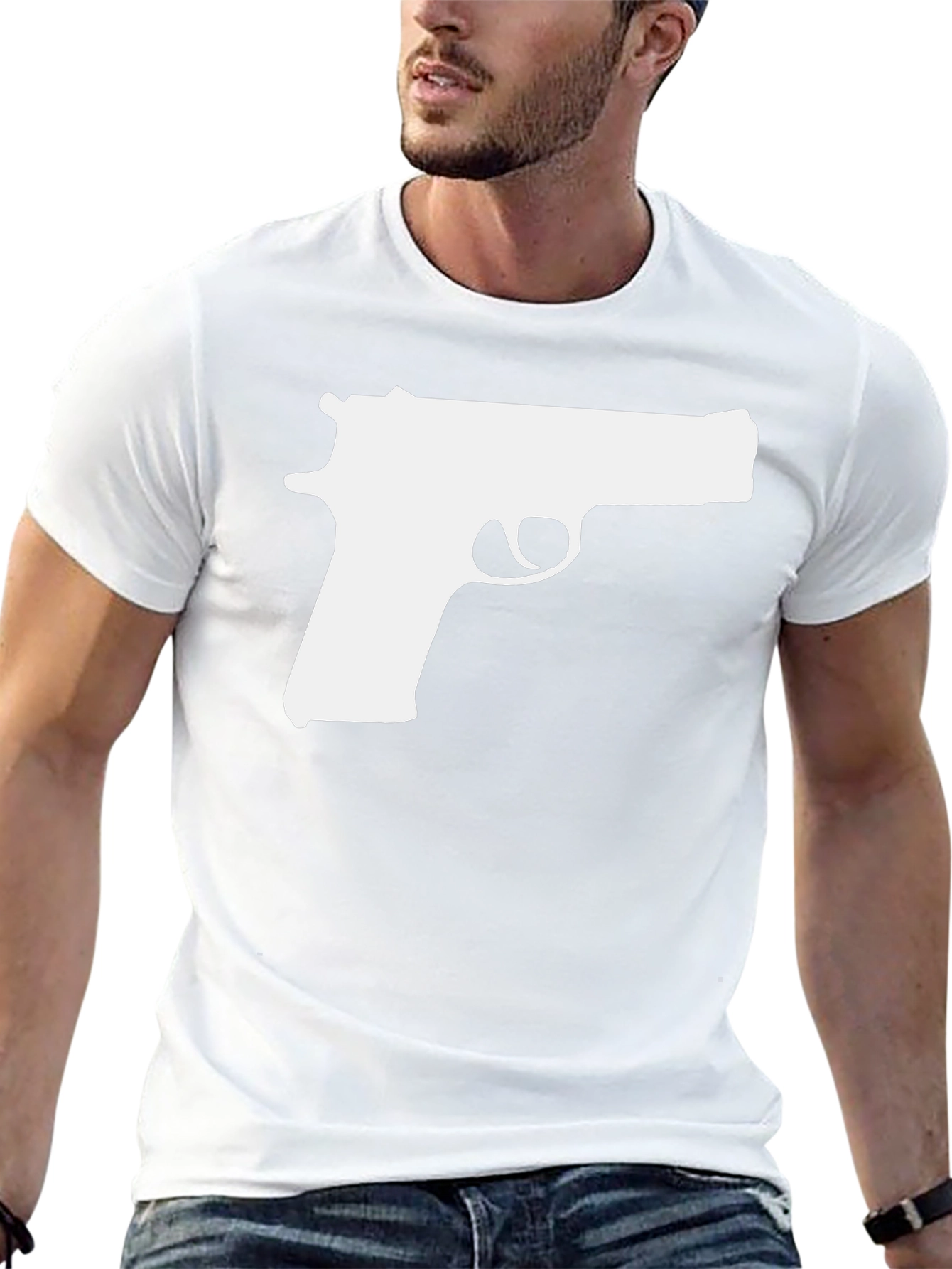 Gun Graphic T-Shirt - Bold Statement Tee