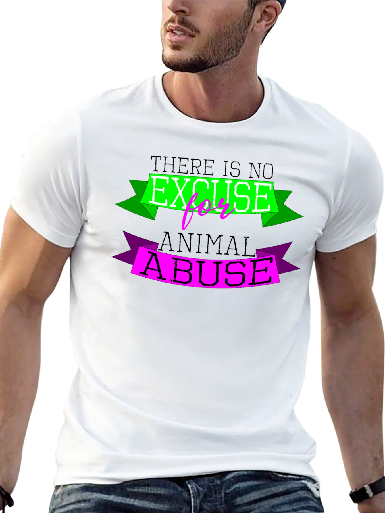 Animal Abuse Awareness T-Shirt - Black