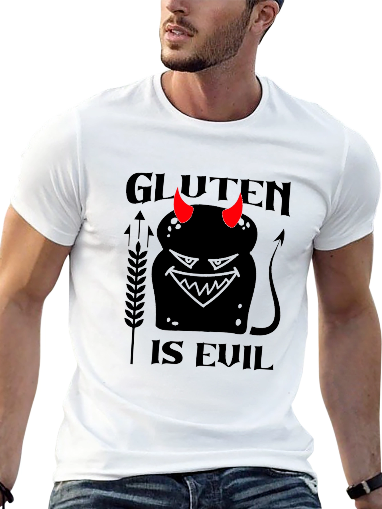 Gluten is Evil Black T-Shirt
